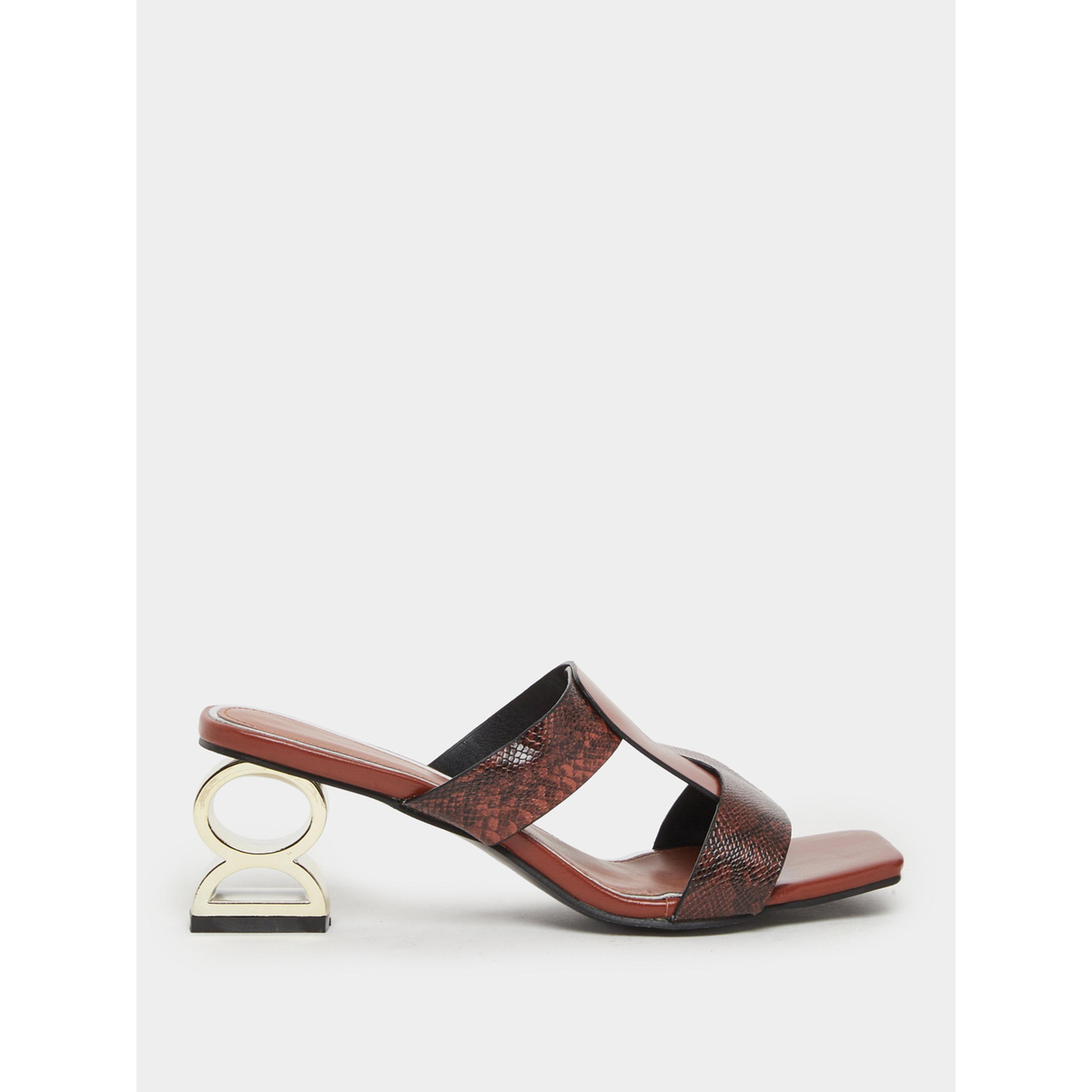 صندل نسائي بنقشة جلد الثعبان وكعب متوسط-women-shoes-sandals-heeled-image-2