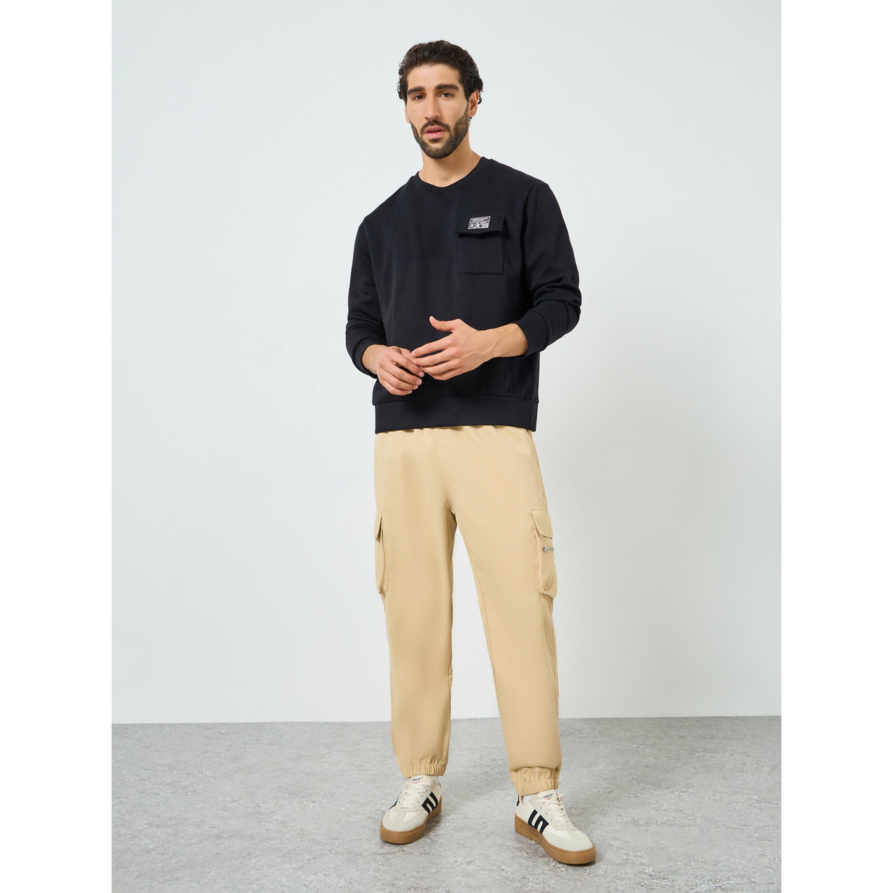 Take Two Men Beige Relaxed Fit Cargo Pants-men-clothing-bottoms-joggers-image-2
