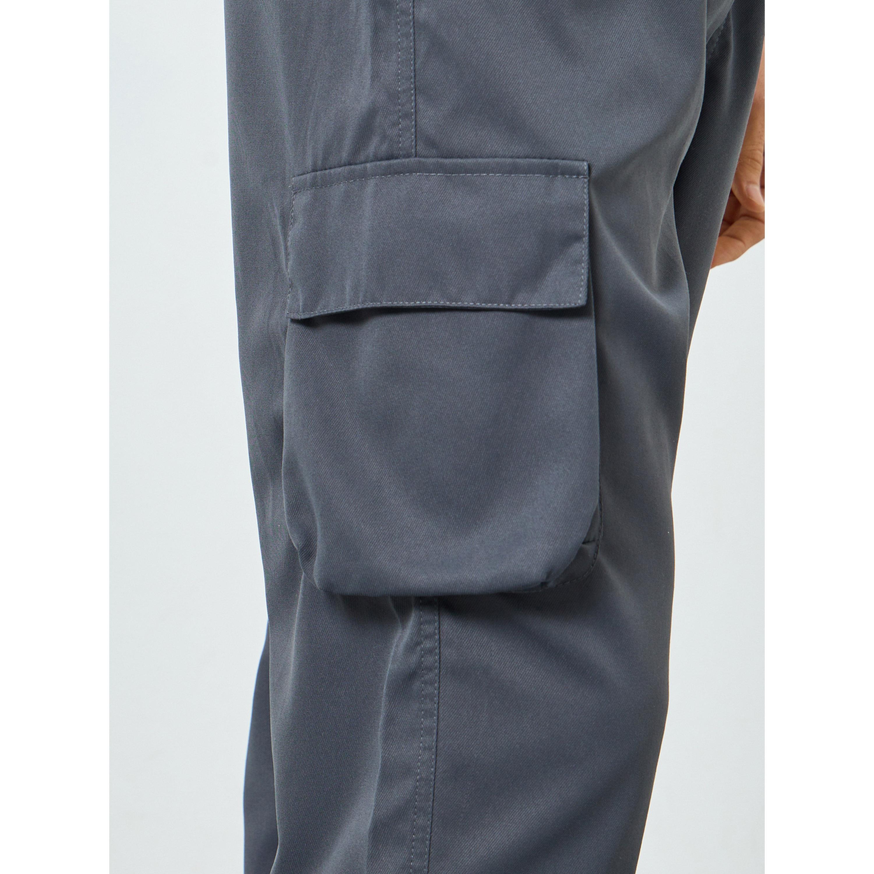 Take Two Men Charcoal Relaxed Fit Cargo Pants-men-clothing-bottoms-joggers-image-3