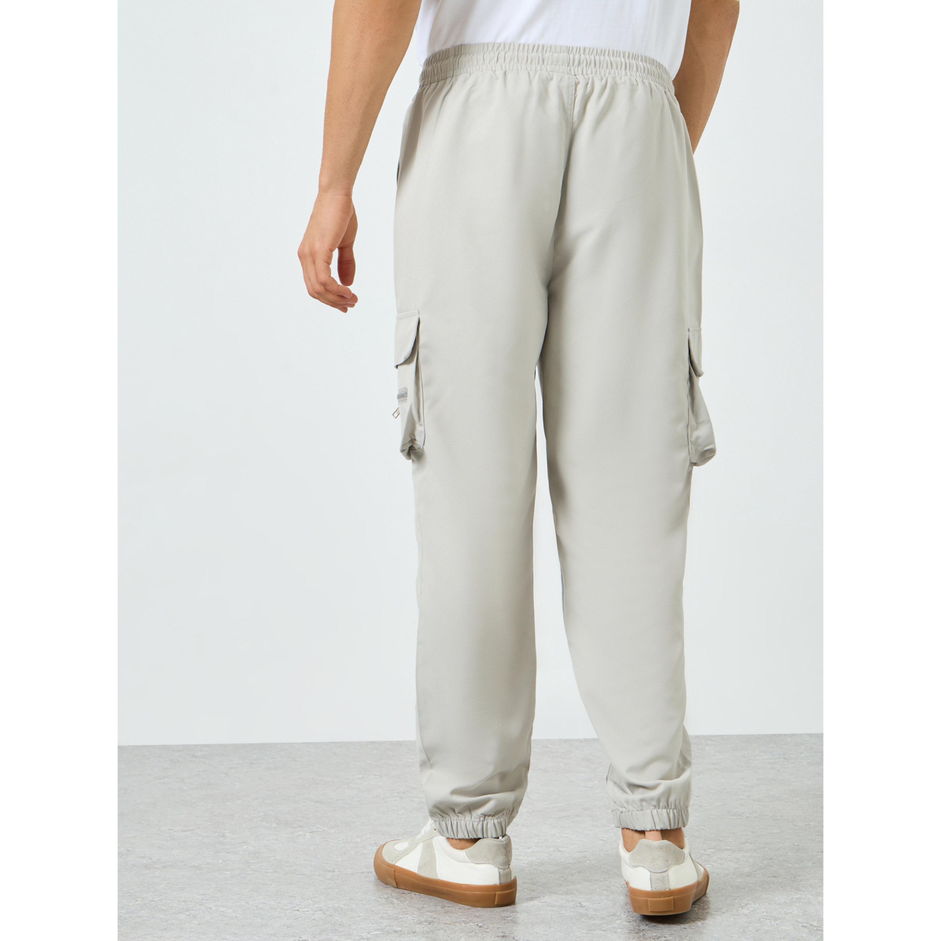Take Two Men Grey Relaxed Fit Cargo Pants-men-clothing-bottoms-joggers-image-4