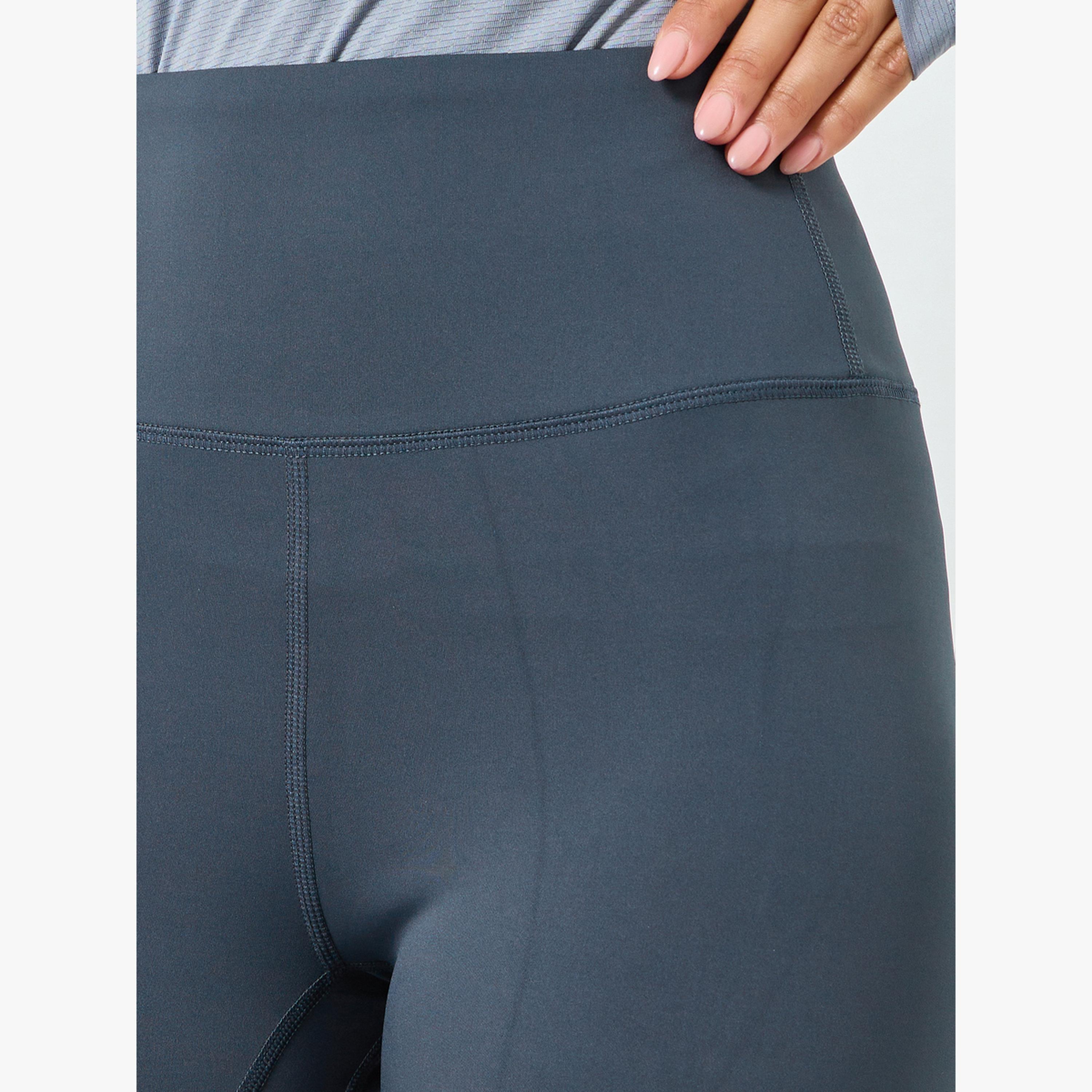 Styli Grey Solid Gym Leggings-women-clothing-bottoms-leggings-image-3