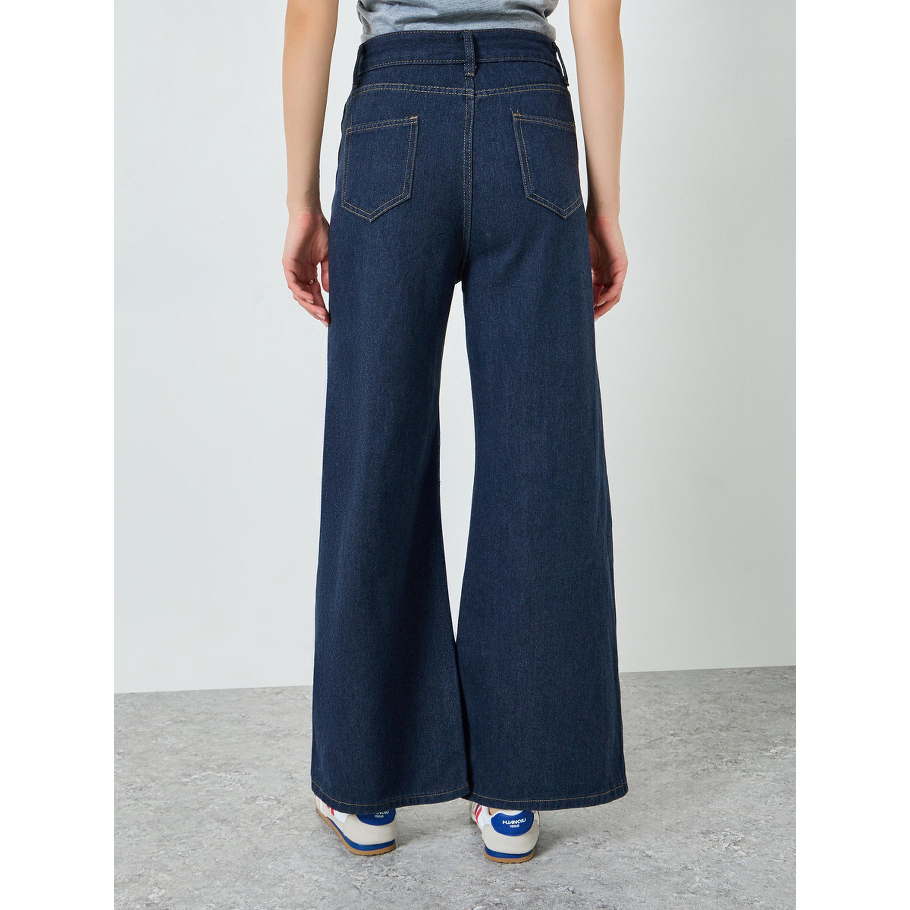 Styli Women Dark Blue Wide Leg Jeans-women-clothing-bottoms-jeans-image-4