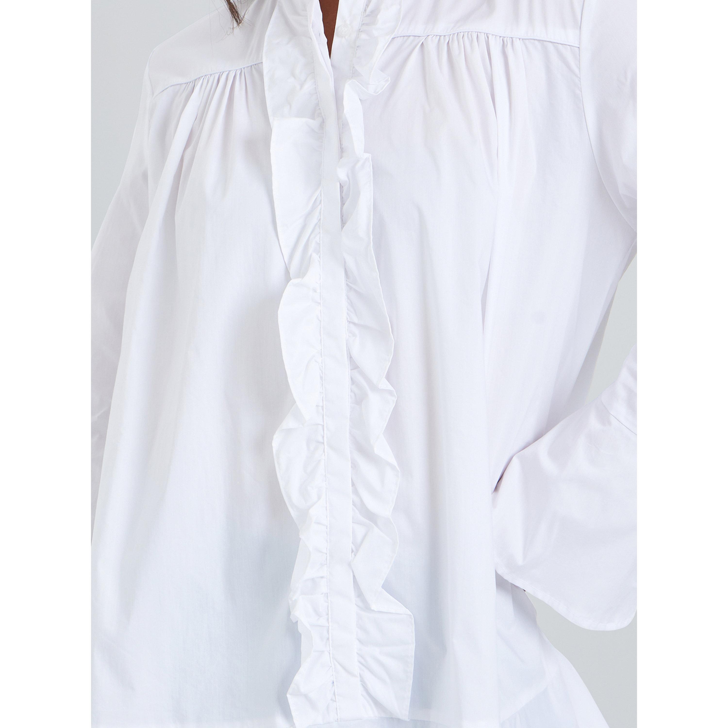 Styli Women White Ruffle Front Long Sleeve Blouse-women-clothing-shirtsandblouses-blouses-image-3