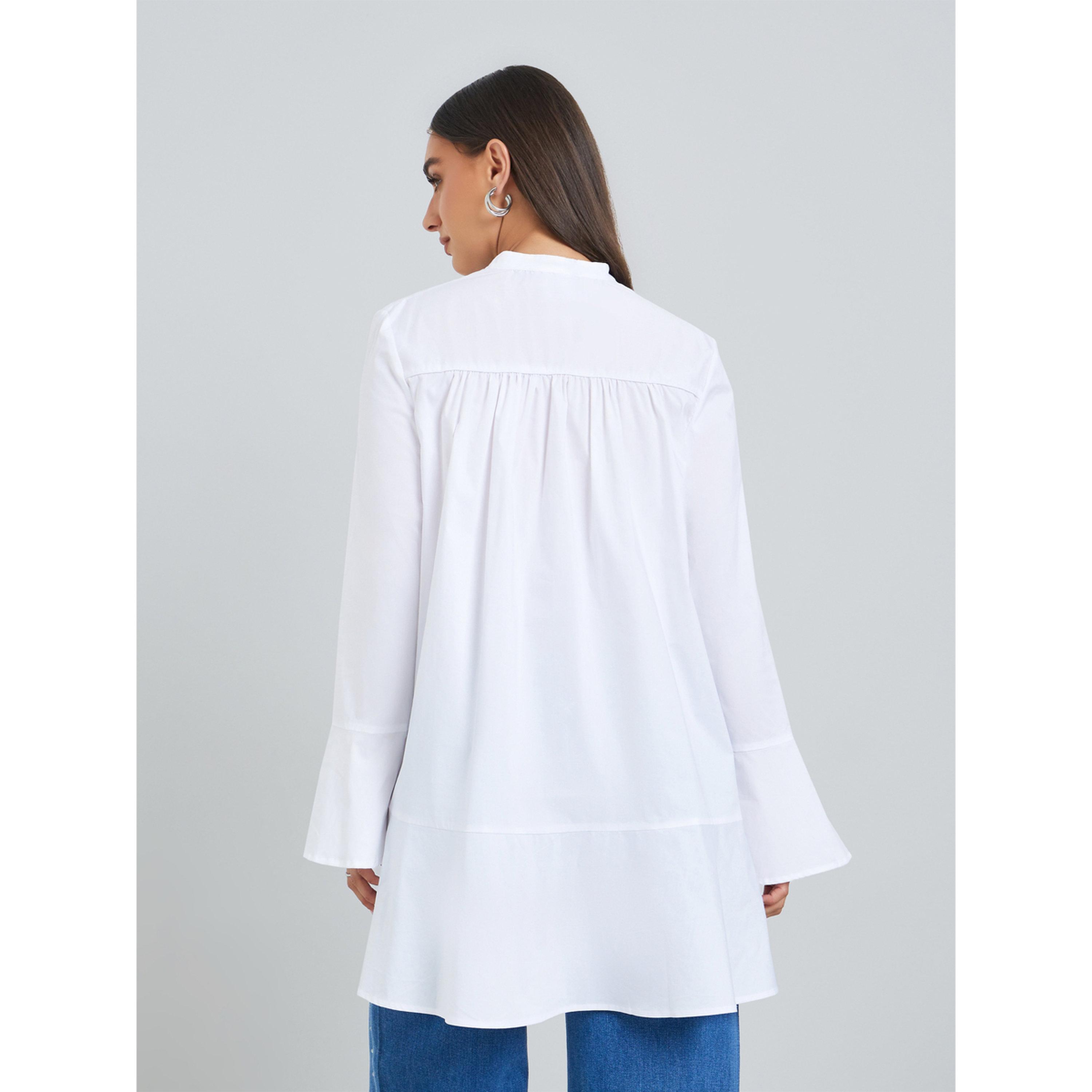 بلوزة بأكمام طويلة وكشكش أمامي للنساء-women-clothing-shirtsandblouses-blouses-image-4