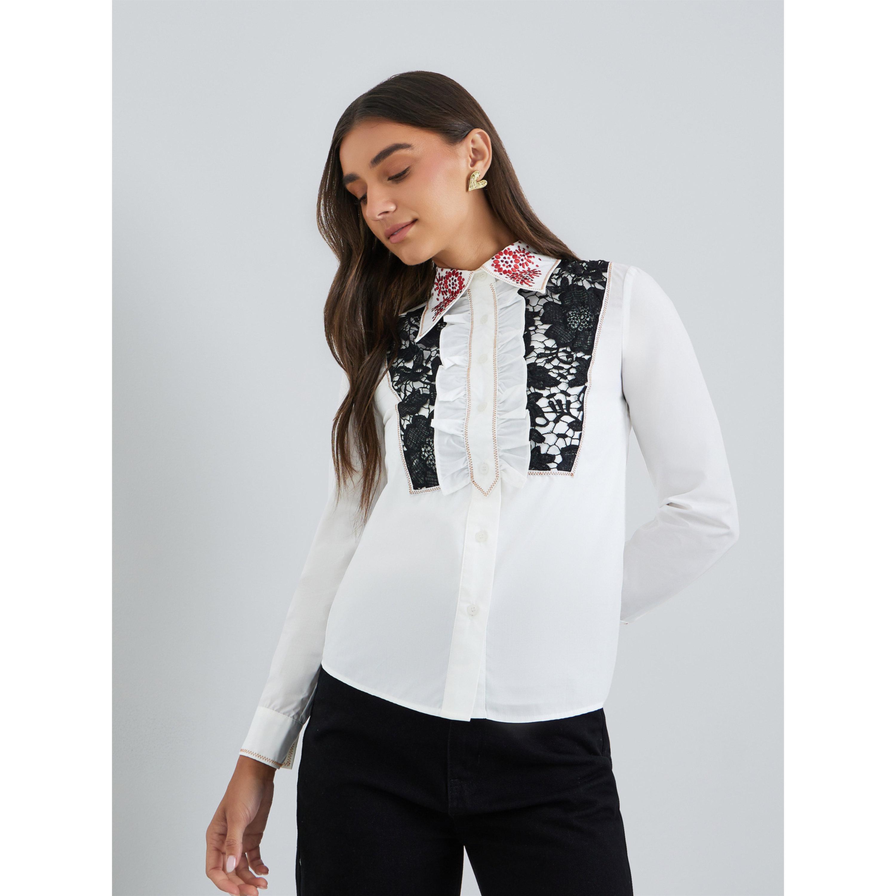 بلوزة بتفاصيل كشكش ودانتيل-women-clothing-shirtsandblouses-blouses-image-1