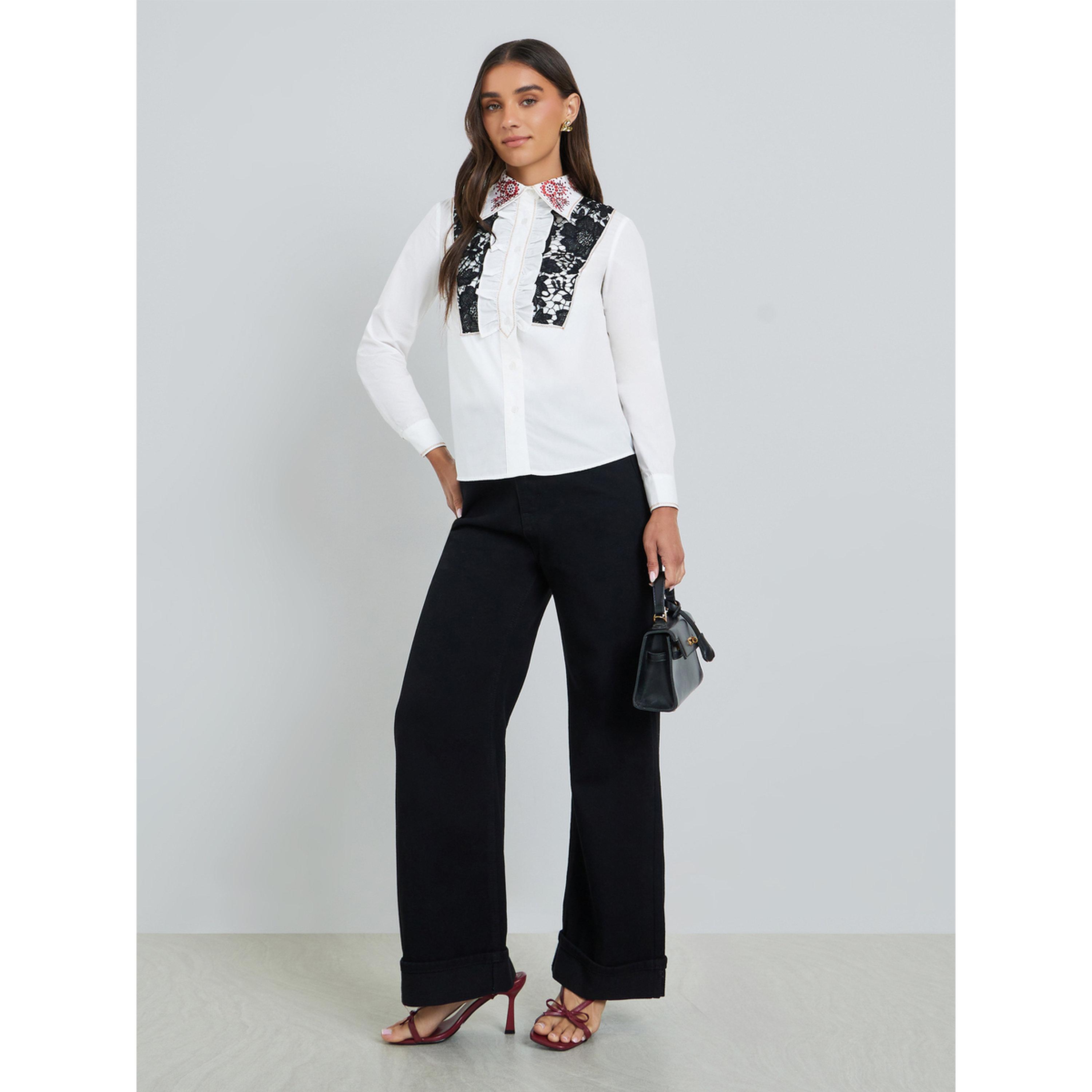 بلوزة بتفاصيل كشكش ودانتيل-women-clothing-shirtsandblouses-blouses-image-2