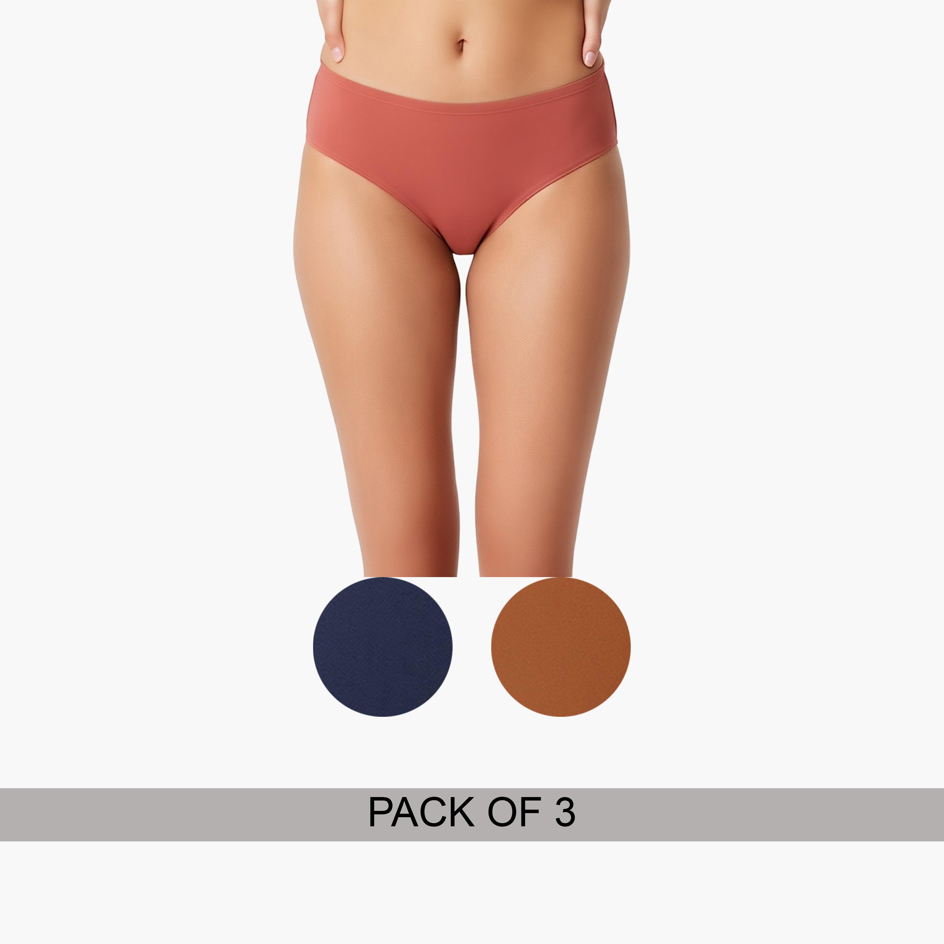 Clovia Pack of 3-Mid Waist Hipster Panties with Inner Elastic - Cotton-women-clothing-lingerie-panties-image-1
