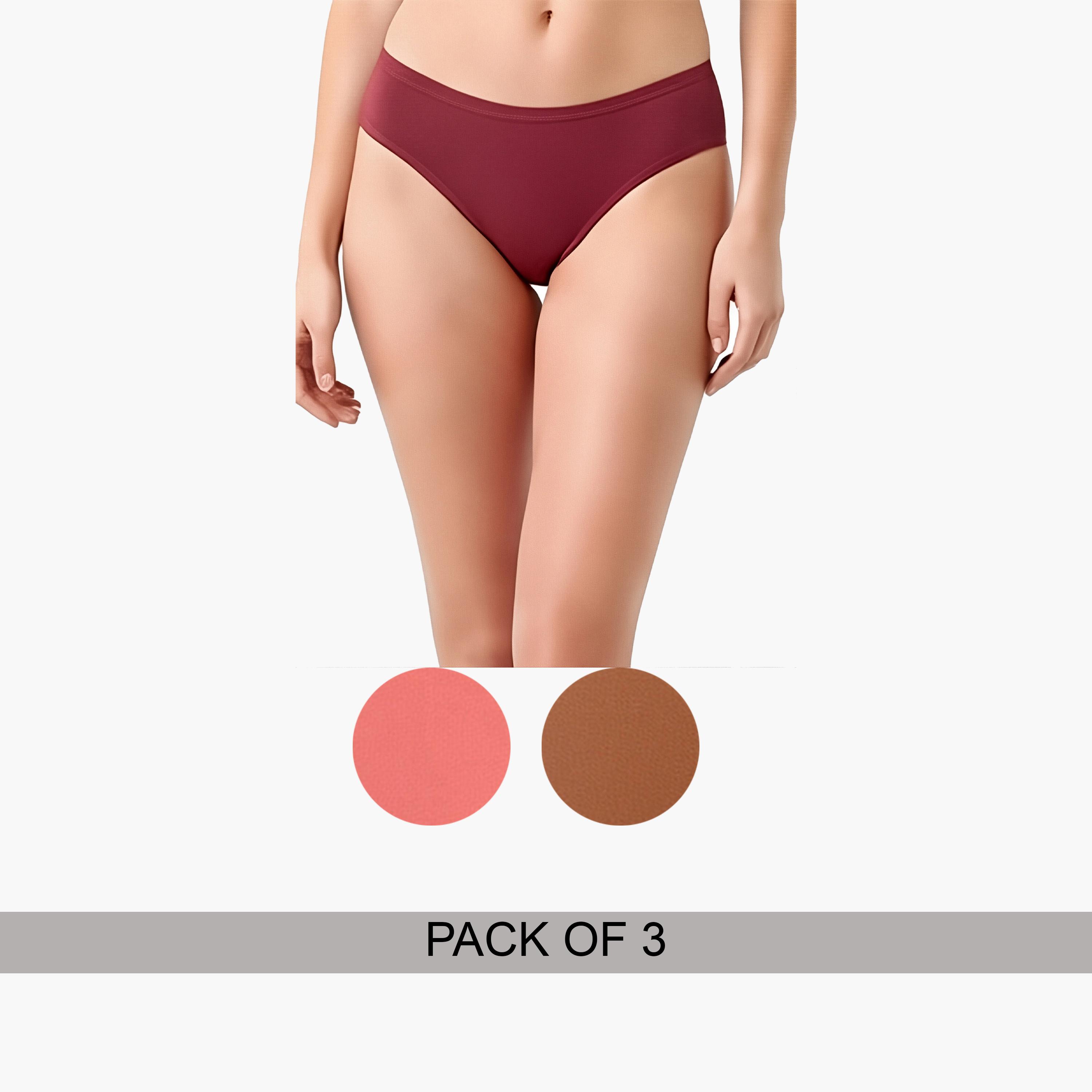 طقم سراويل داخلية هيبستر بخصر متوسط من 3 قطع-women-clothing-lingerie-panties-image-1