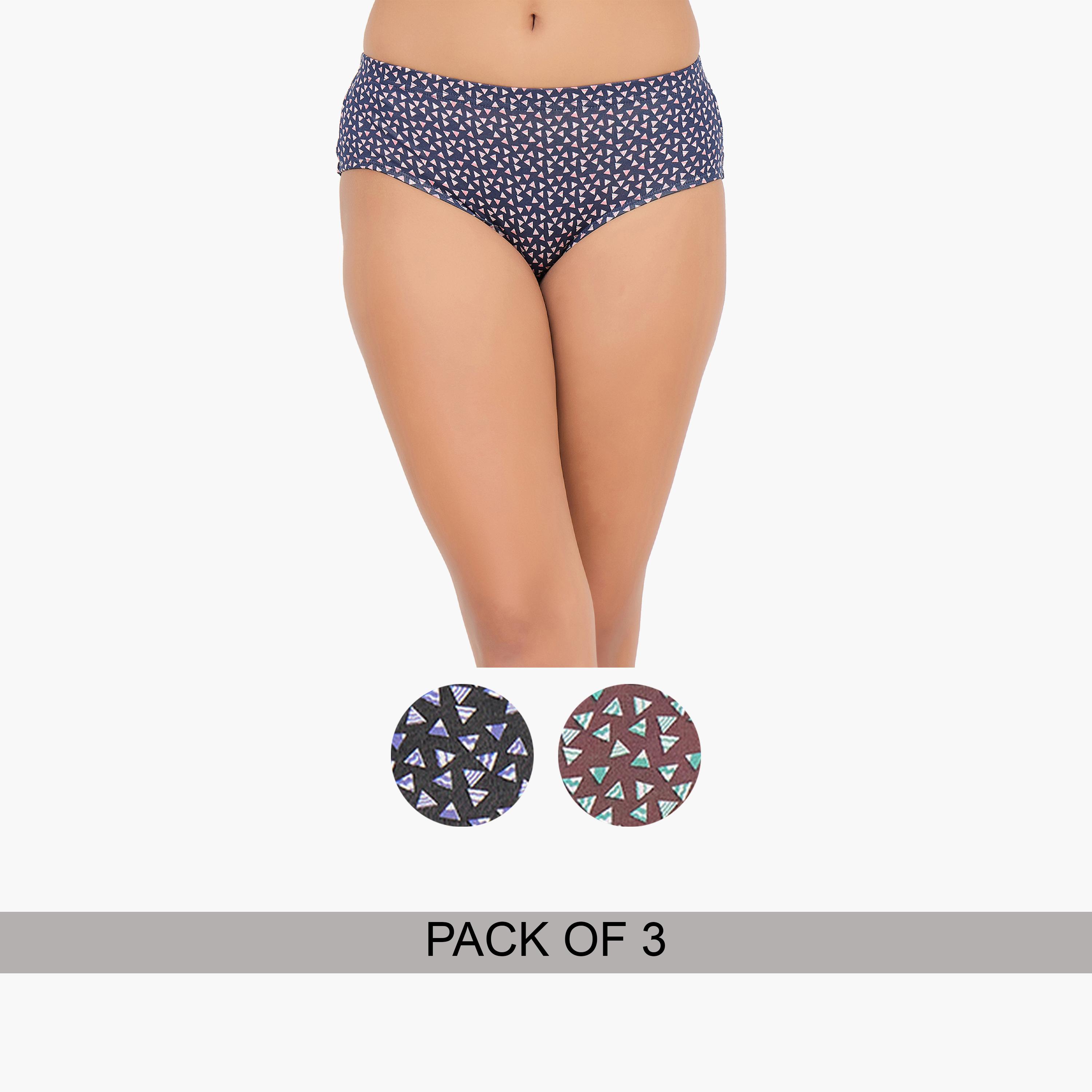 Clovia Pack of 3-Mid Hipster Bikini with Inner Elastic - Cotton-women-clothing-lingerie-panties-image-1