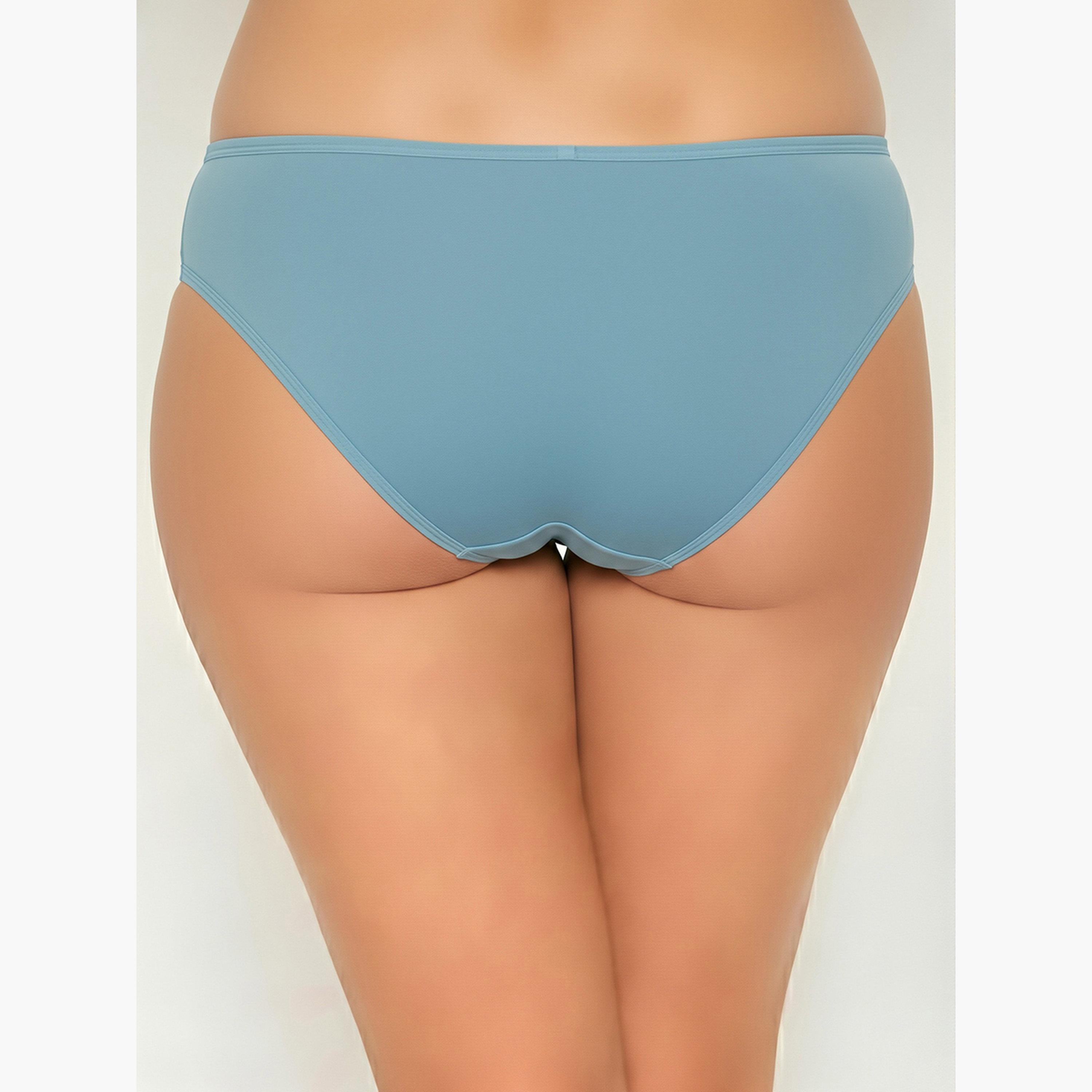 Clovia Pack of 3- Solid Bikini with Inner Elastic - Cotton-women-clothing-lingerie-panties-image-5