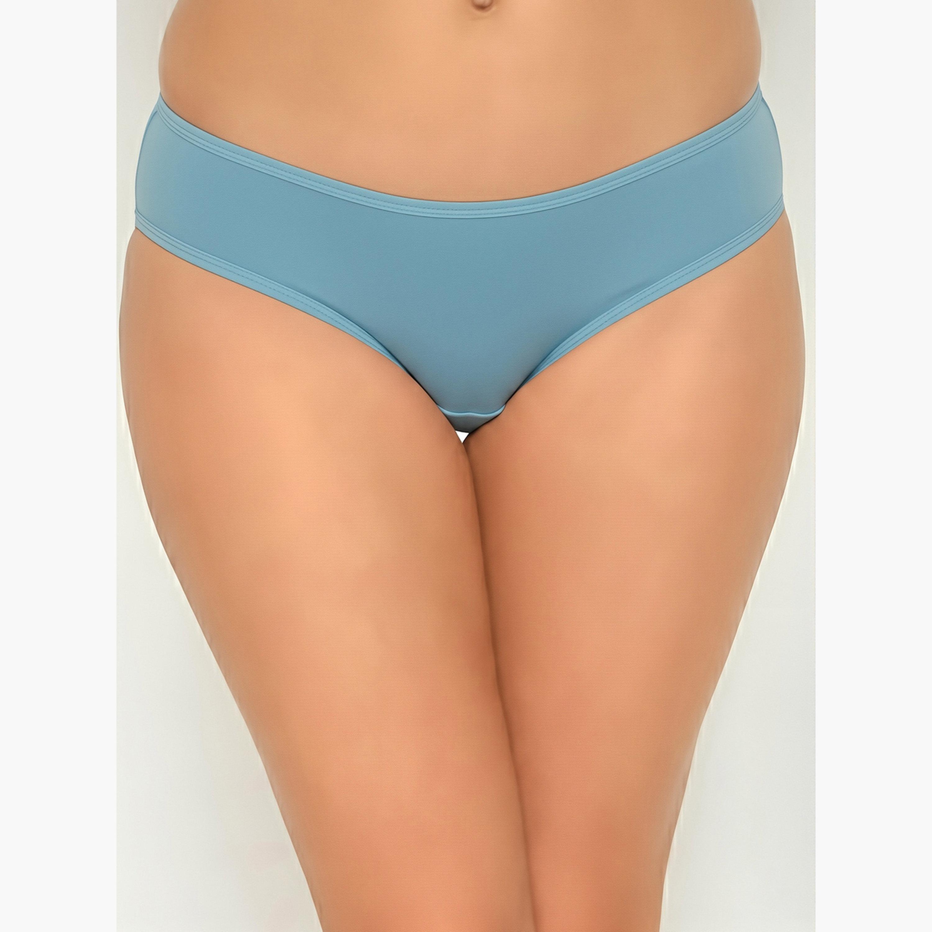 Clovia Pack of 3- Solid Bikini with Inner Elastic - Cotton-women-clothing-lingerie-panties-image-6