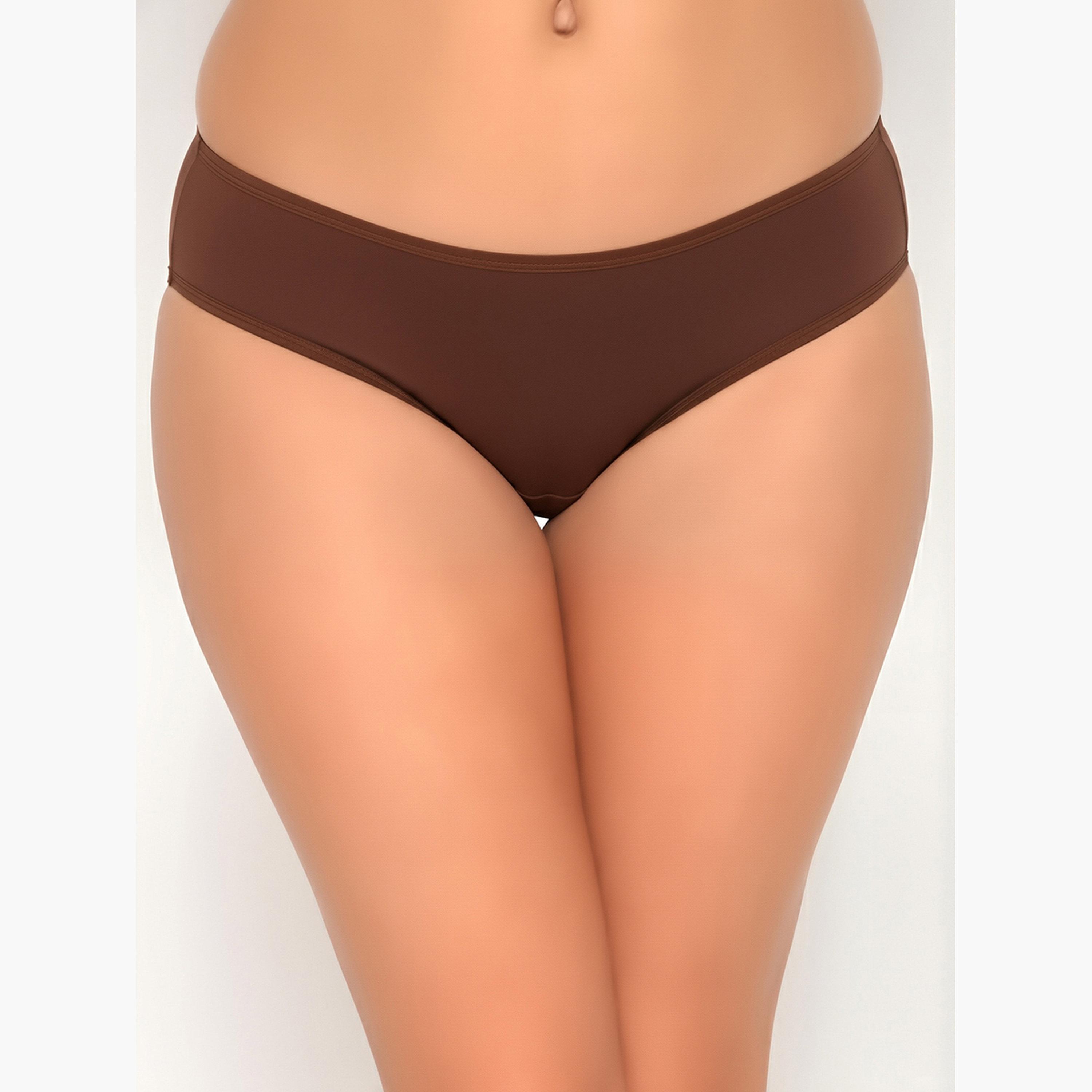 Clovia Pack of 3- Solid Bikini with Inner Elastic - Cotton-women-clothing-lingerie-panties-image-6