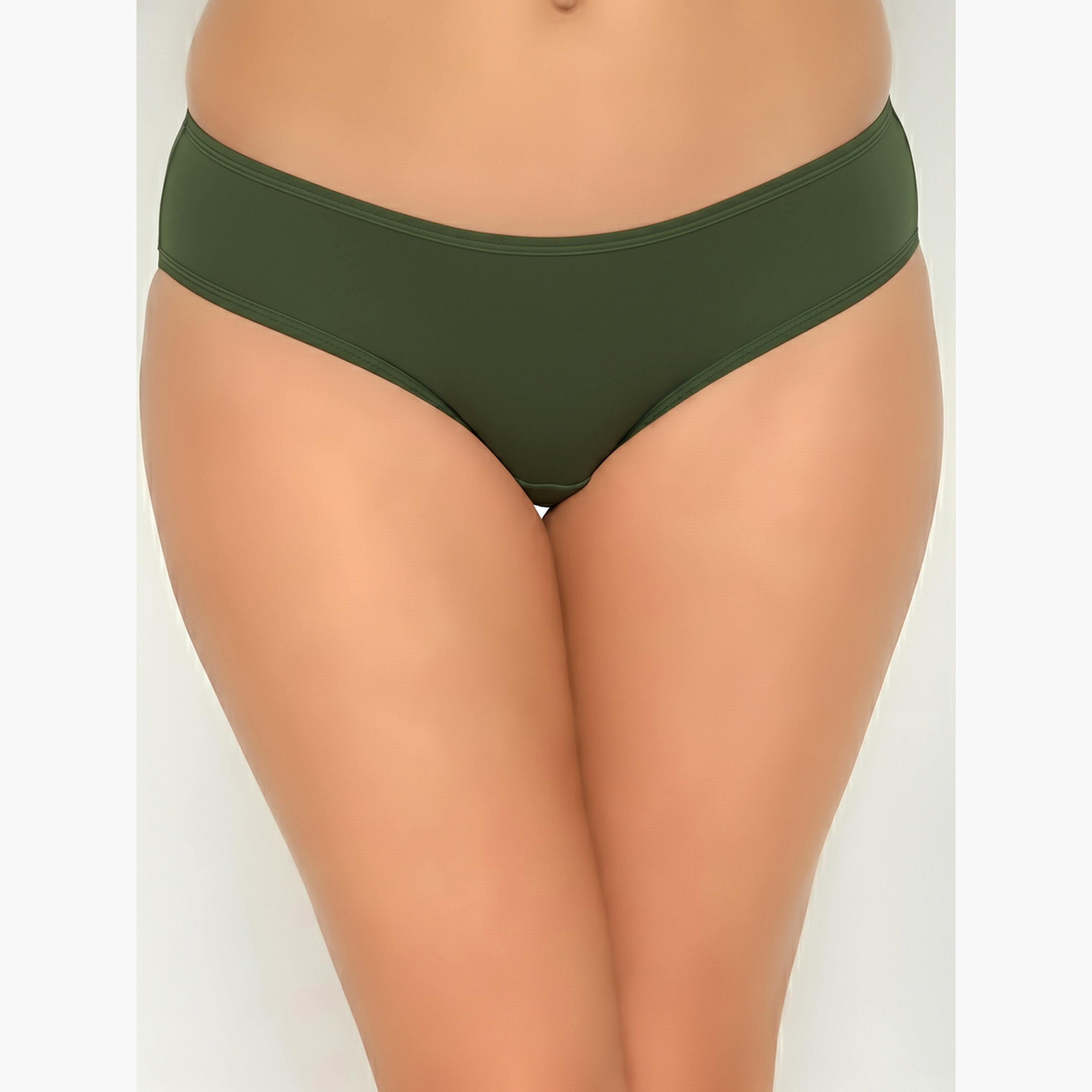 Clovia Pack of 3- Solid Bikini with Inner Elastic - Cotton-women-clothing-lingerie-panties-image-2