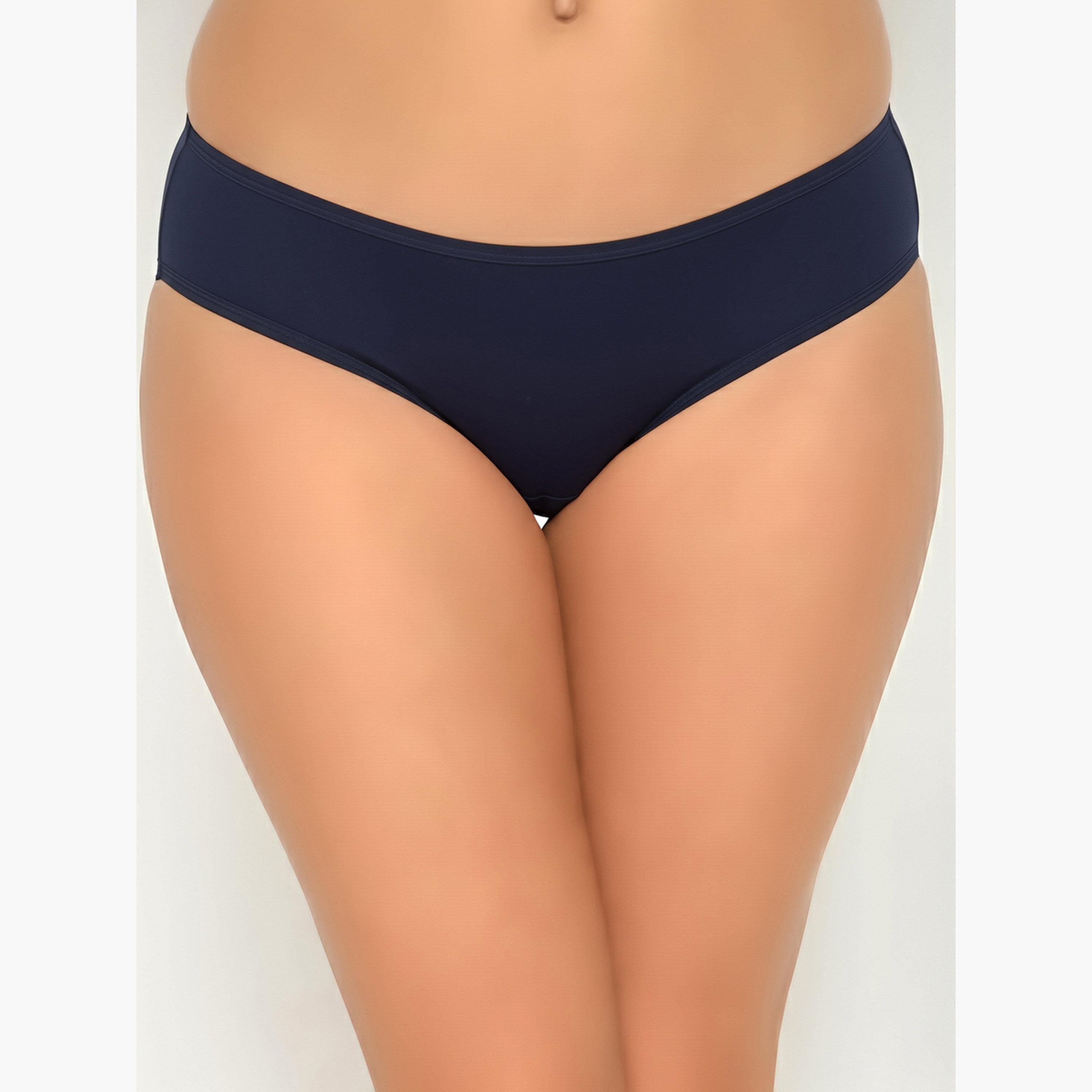 Clovia Pack of 3- Solid Bikini with Inner Elastic - Cotton-women-clothing-lingerie-panties-image-6
