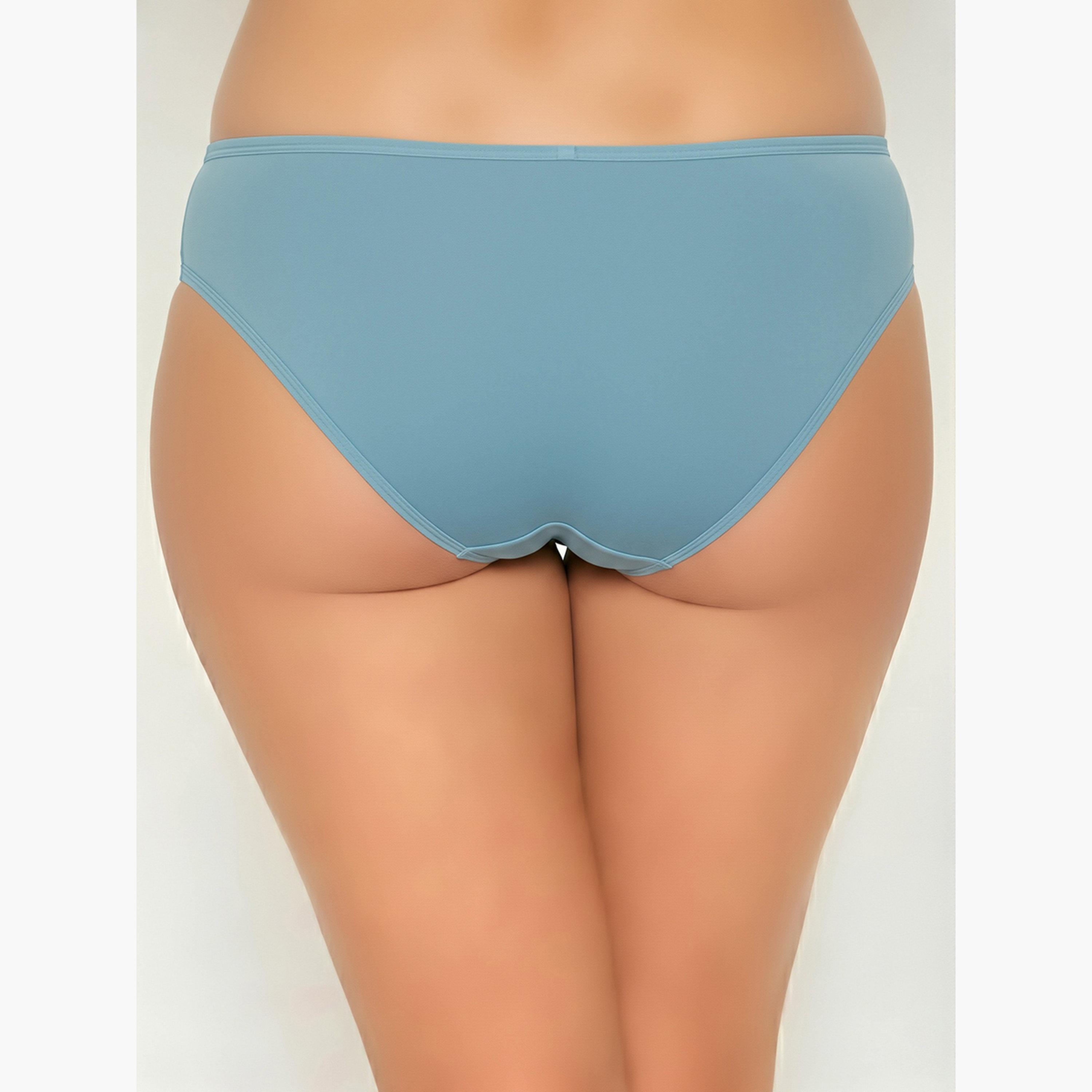 Clovia Pack of 3- Solid Bikini with Inner Elastic - Cotton-women-clothing-lingerie-panties-image-4