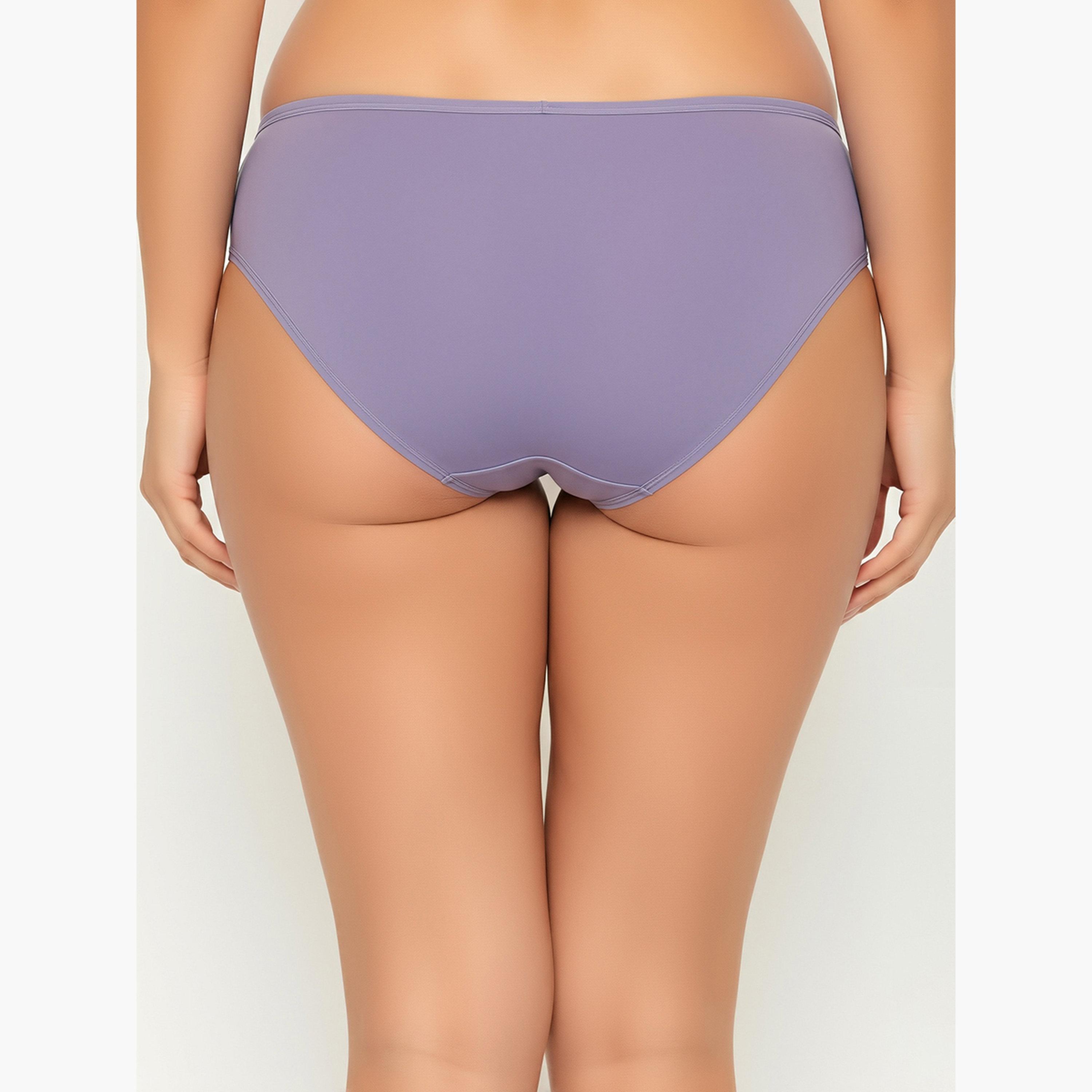 Clovia Pack of 3- Solid Bikini with Inner Elastic - Cotton-women-clothing-lingerie-panties-image-5
