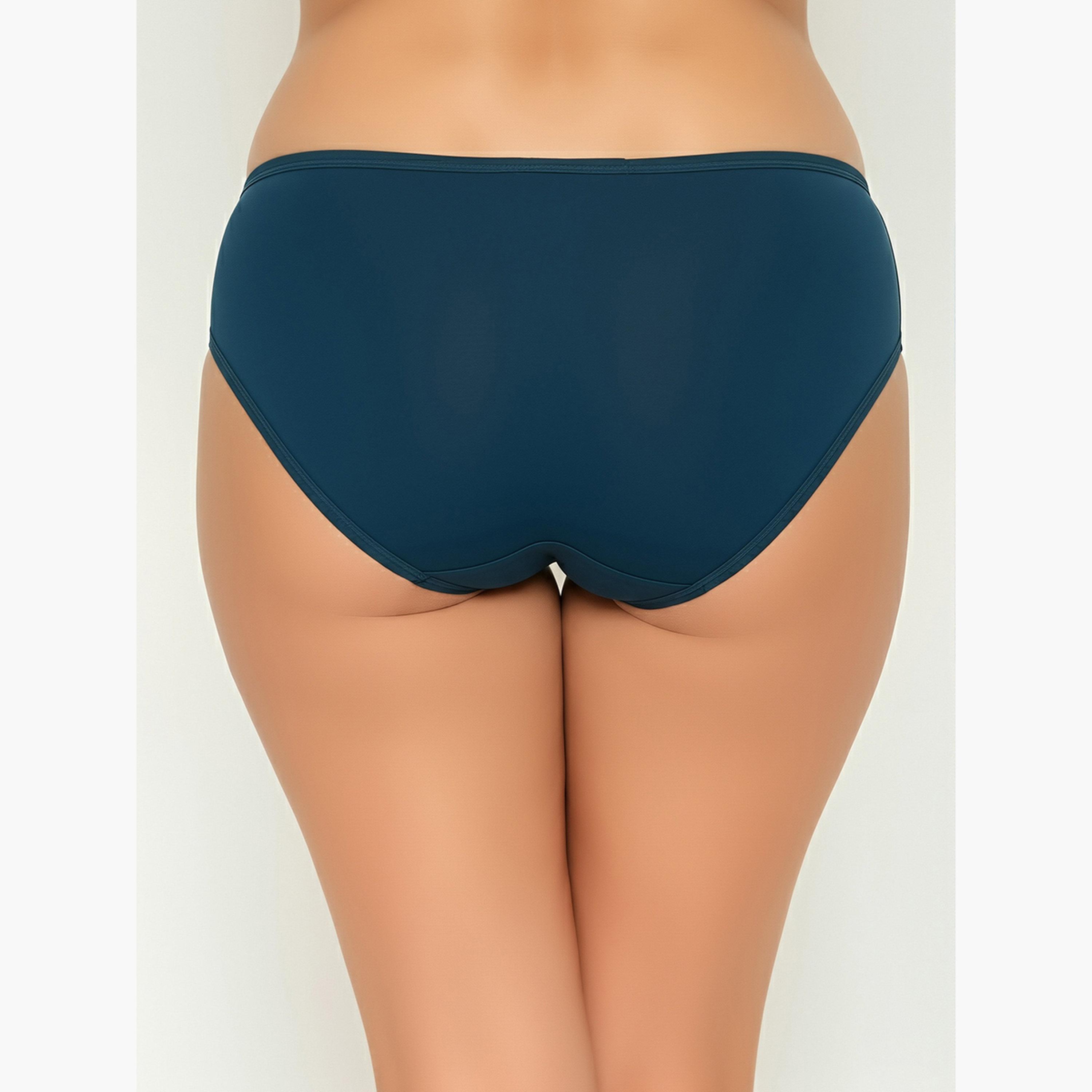 Clovia Pack of 3- Solid Bikini with Inner Elastic - Cotton-women-clothing-lingerie-panties-image-2