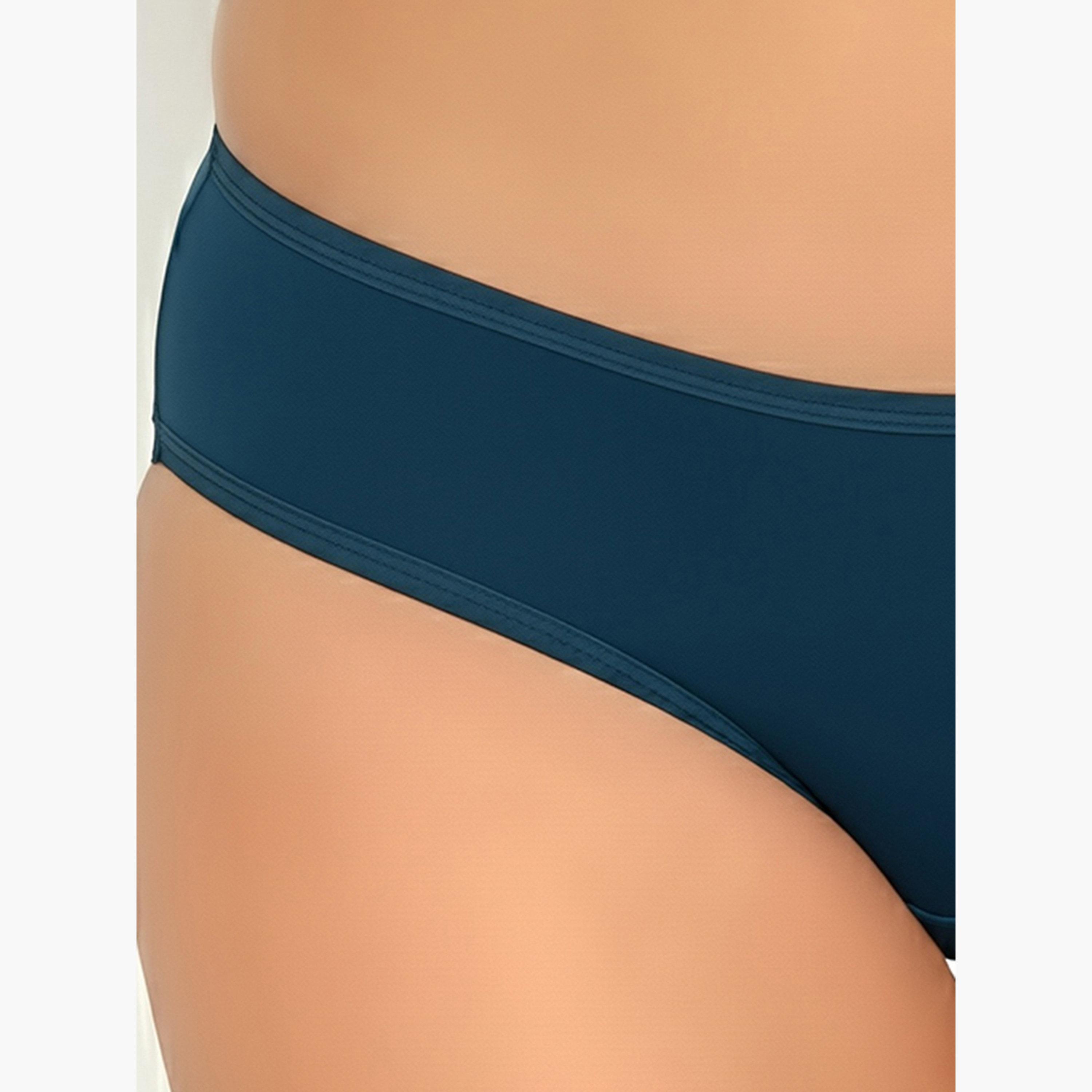Clovia Pack of 3- Solid Bikini with Inner Elastic - Cotton-women-clothing-lingerie-panties-image-3