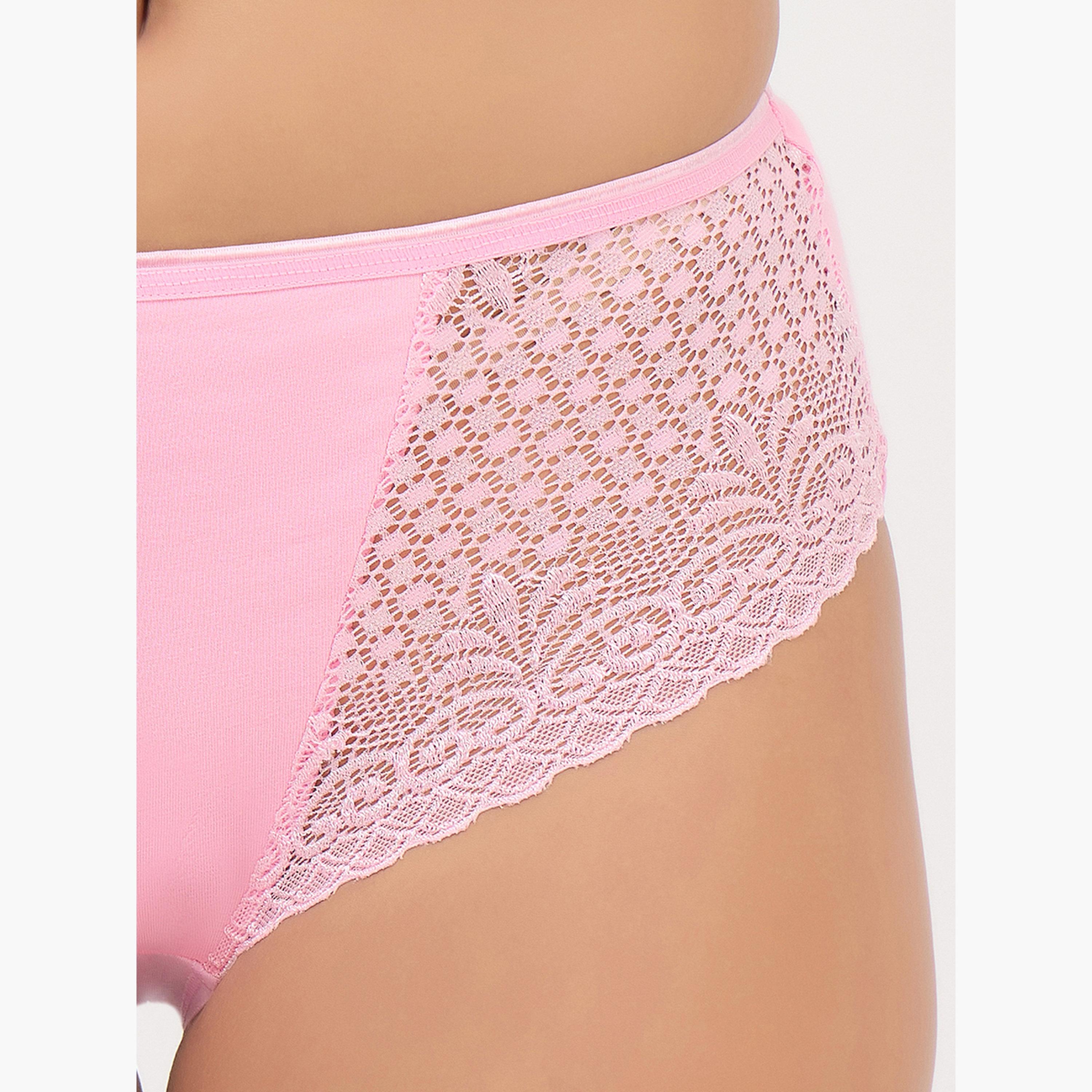 طقم سراويل داخلية هيبستر بتفاصيل دانتيل من 3 قطع-women-clothing-lingerie-panties-image-3