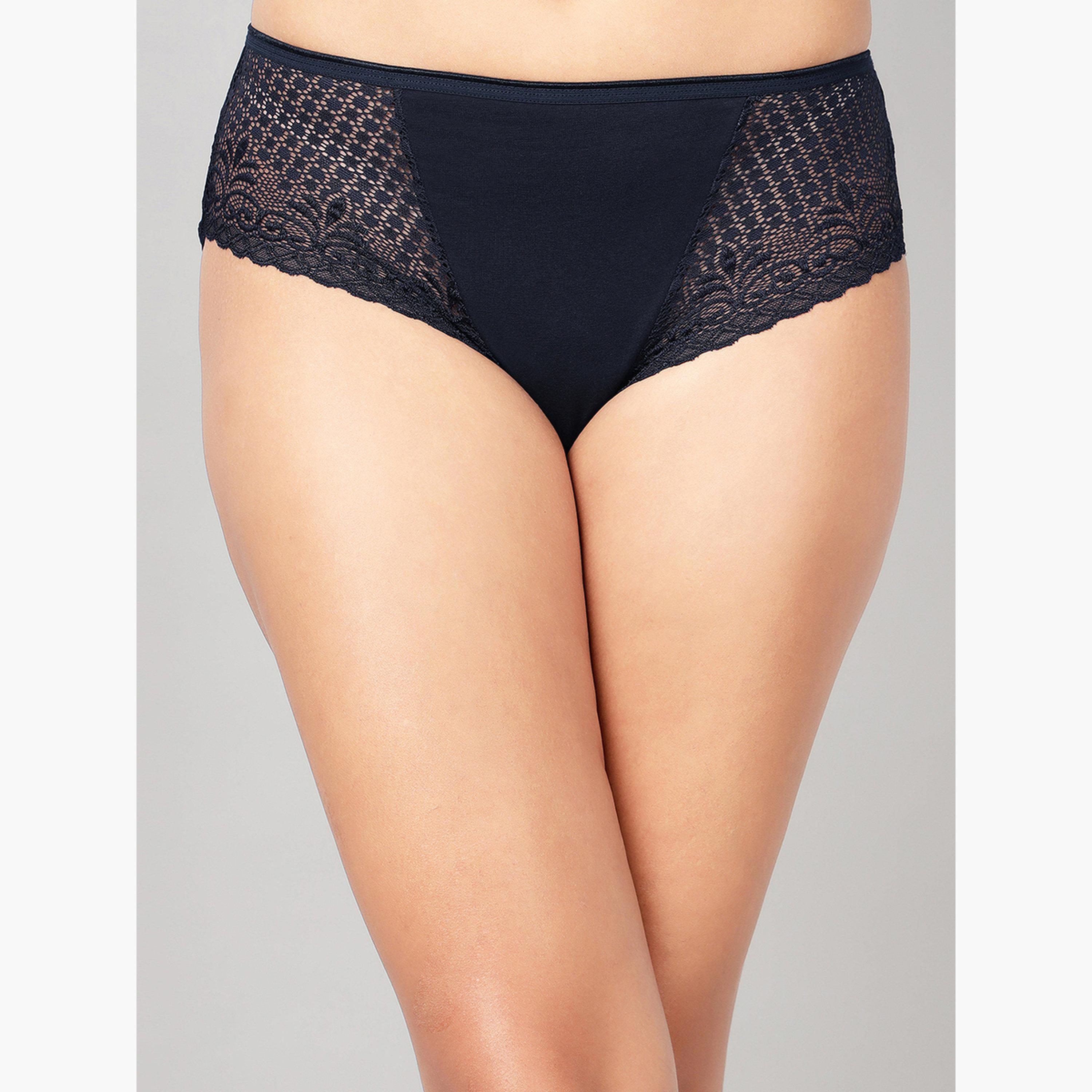 طقم سراويل داخلية هيبستر بتفاصيل دانتيل من 3 قطع-women-clothing-lingerie-panties-image-4