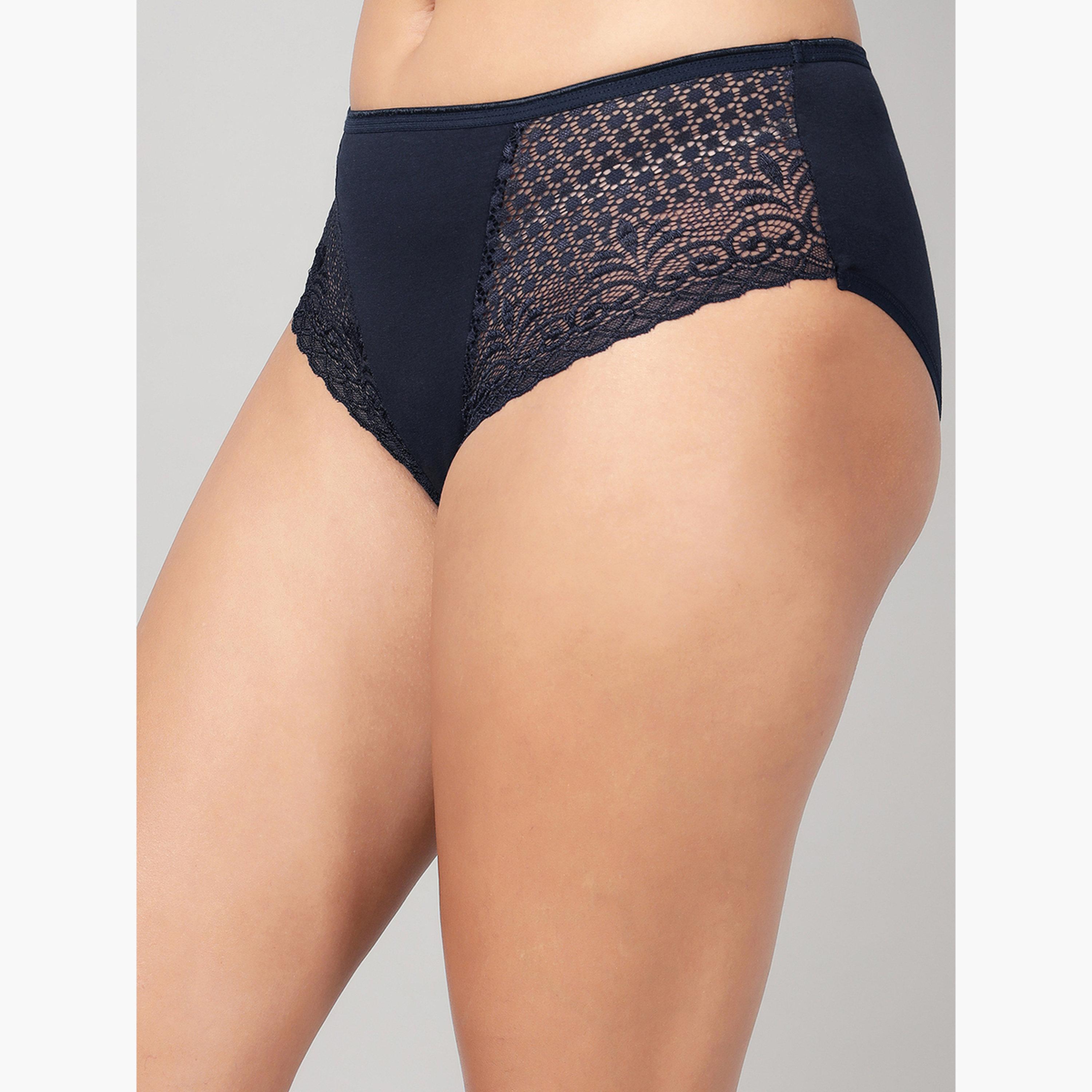 Clovia Pack of 3-Mid Waist Hipster Panties with Lace Wings - Cotton-women-clothing-lingerie-panties-image-5