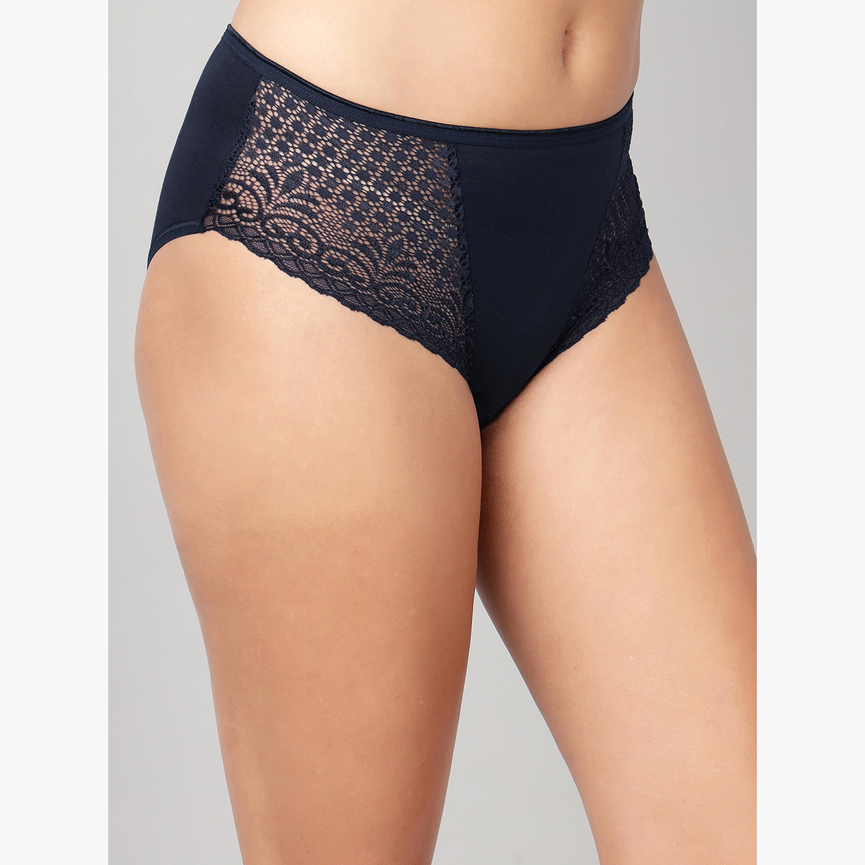 طقم سراويل داخلية هيبستر بتفاصيل دانتيل من 3 قطع-women-clothing-lingerie-panties-image-6