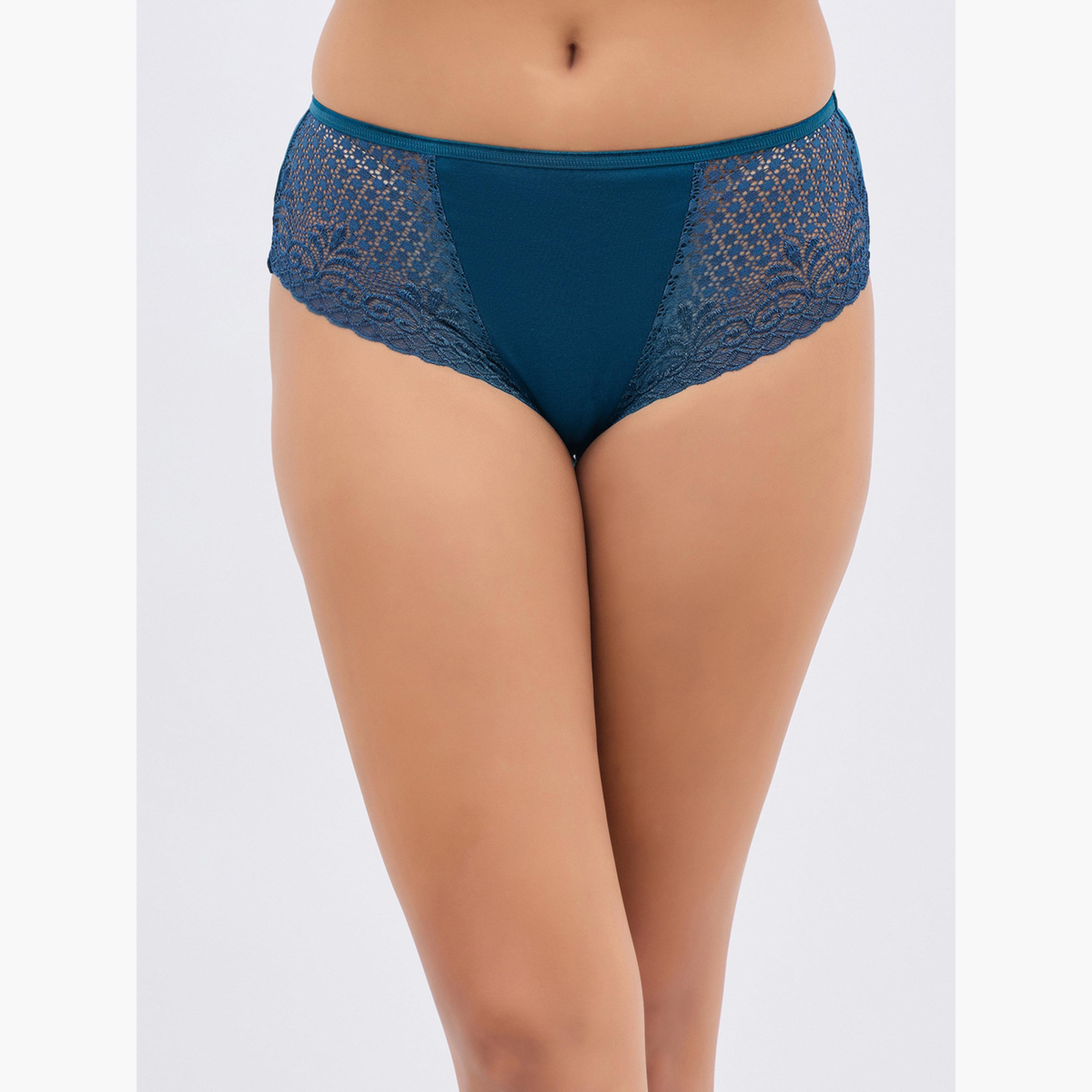 طقم سراويل داخلية هيبستر بتفاصيل دانتيل من 3 قطع-women-clothing-lingerie-panties-image-4