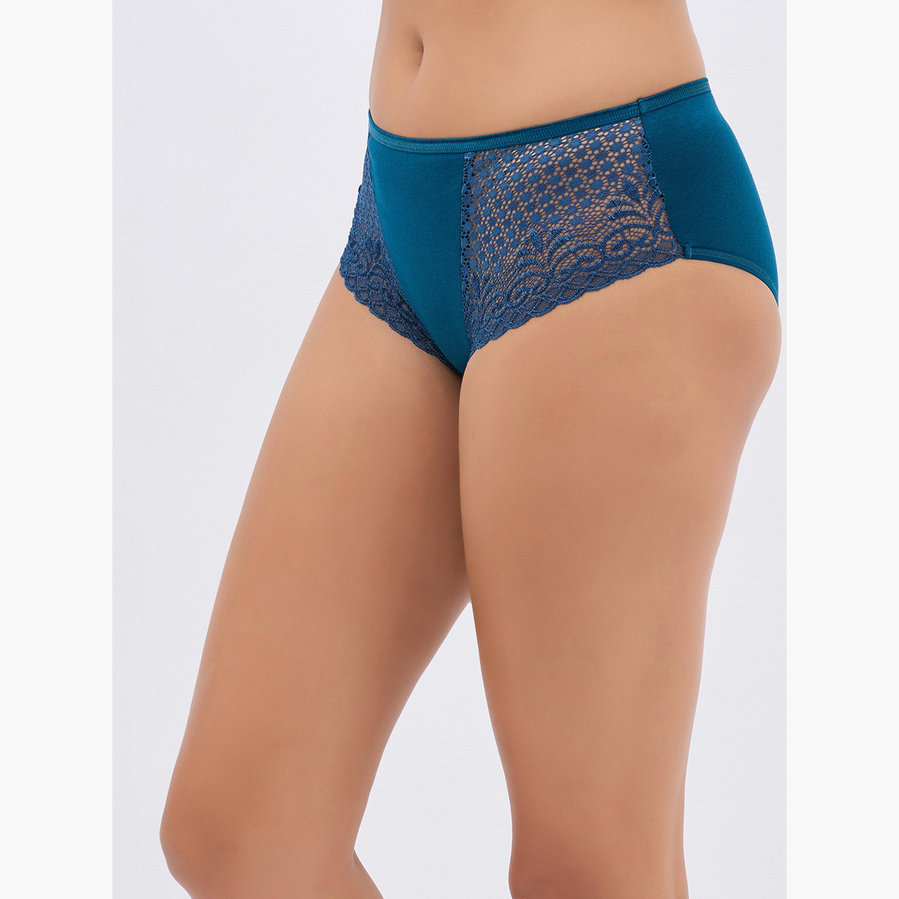 طقم سراويل داخلية هيبستر بتفاصيل دانتيل من 3 قطع-women-clothing-lingerie-panties-image-5