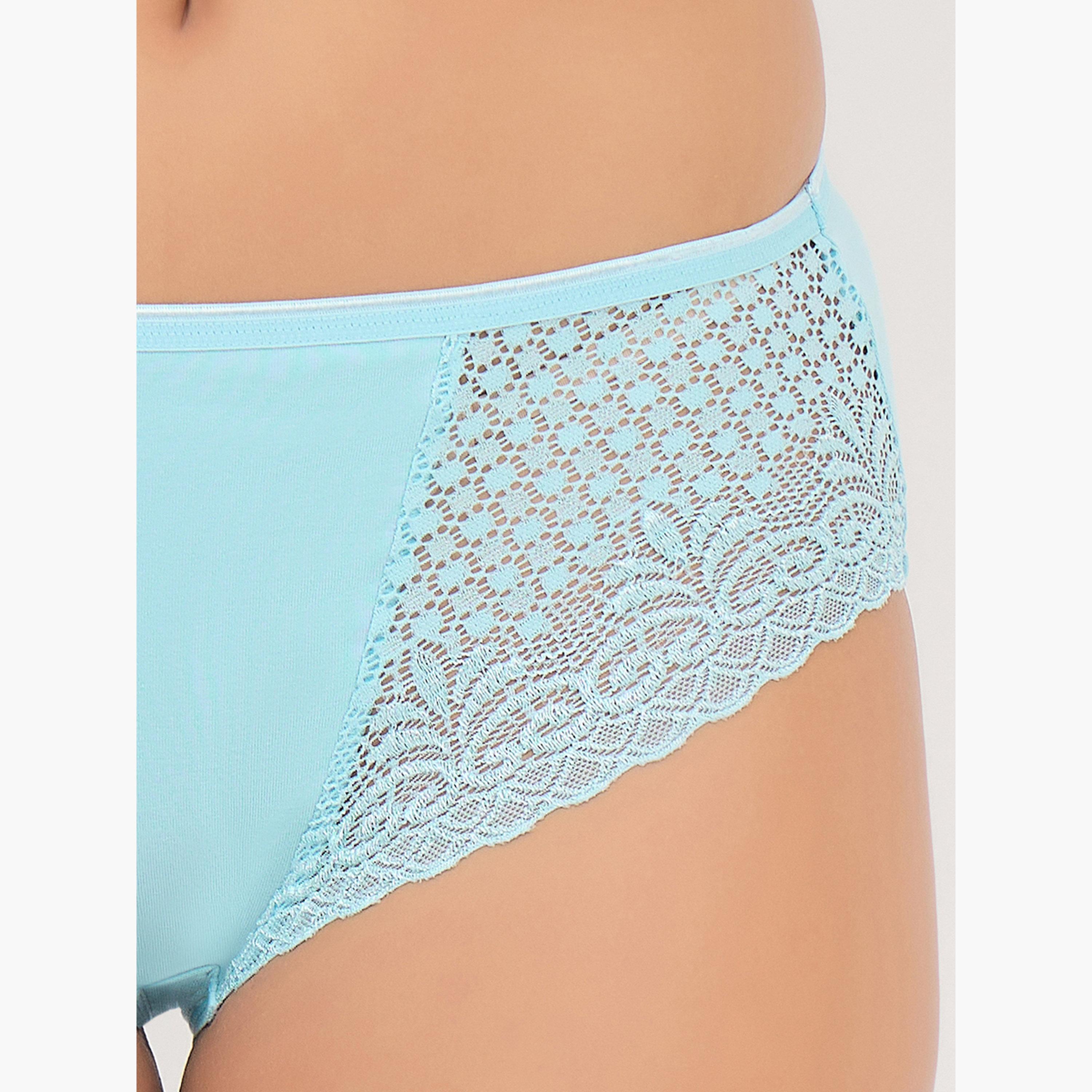 Clovia Pack of 3-Mid Waist Hipster Panty with Lace Wings - Cotton-women-clothing-lingerie-panties-image-3