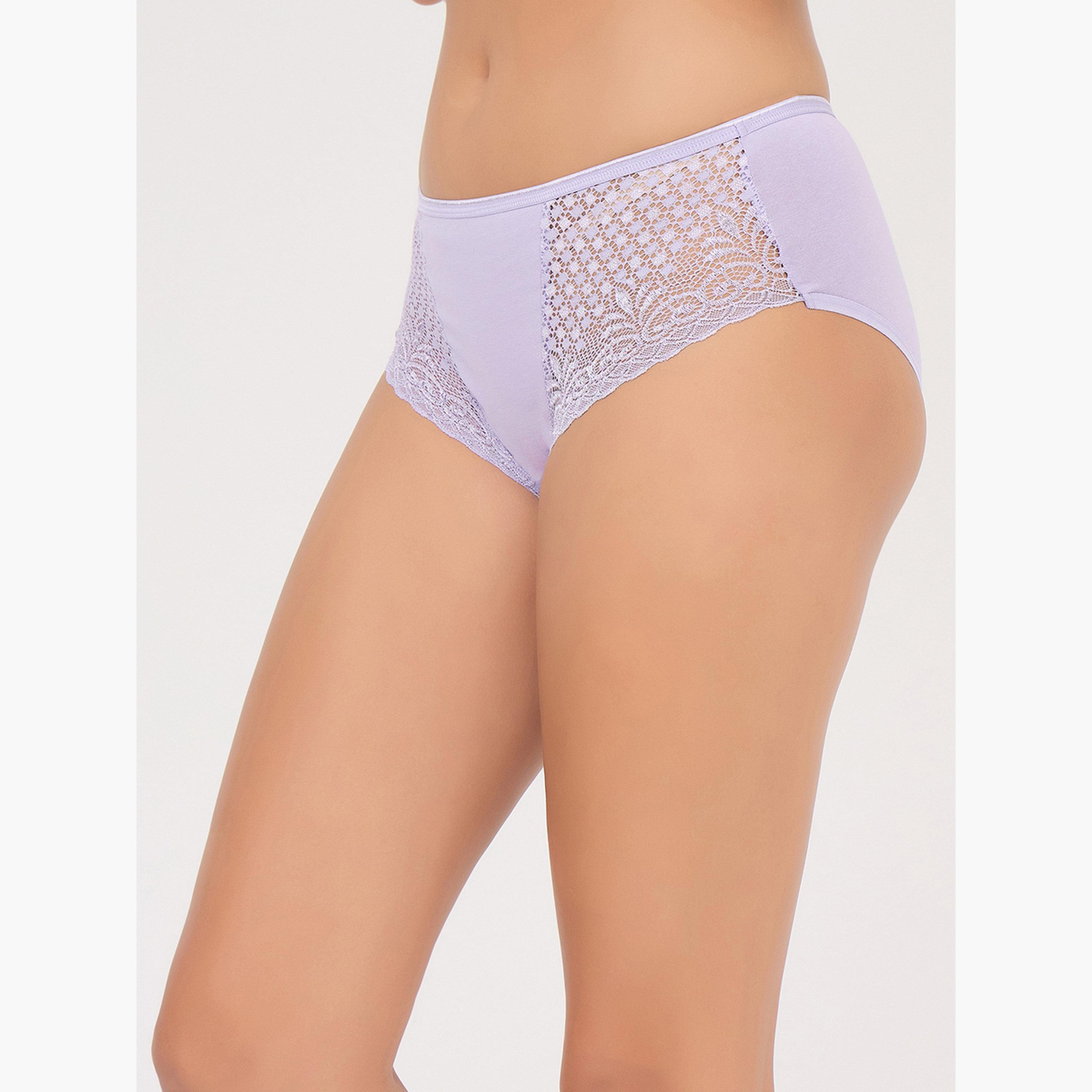 طقم سراويل داخلية هيبستر بتفاصيل دانتيل من 3 قطع-women-clothing-lingerie-panties-image-5
