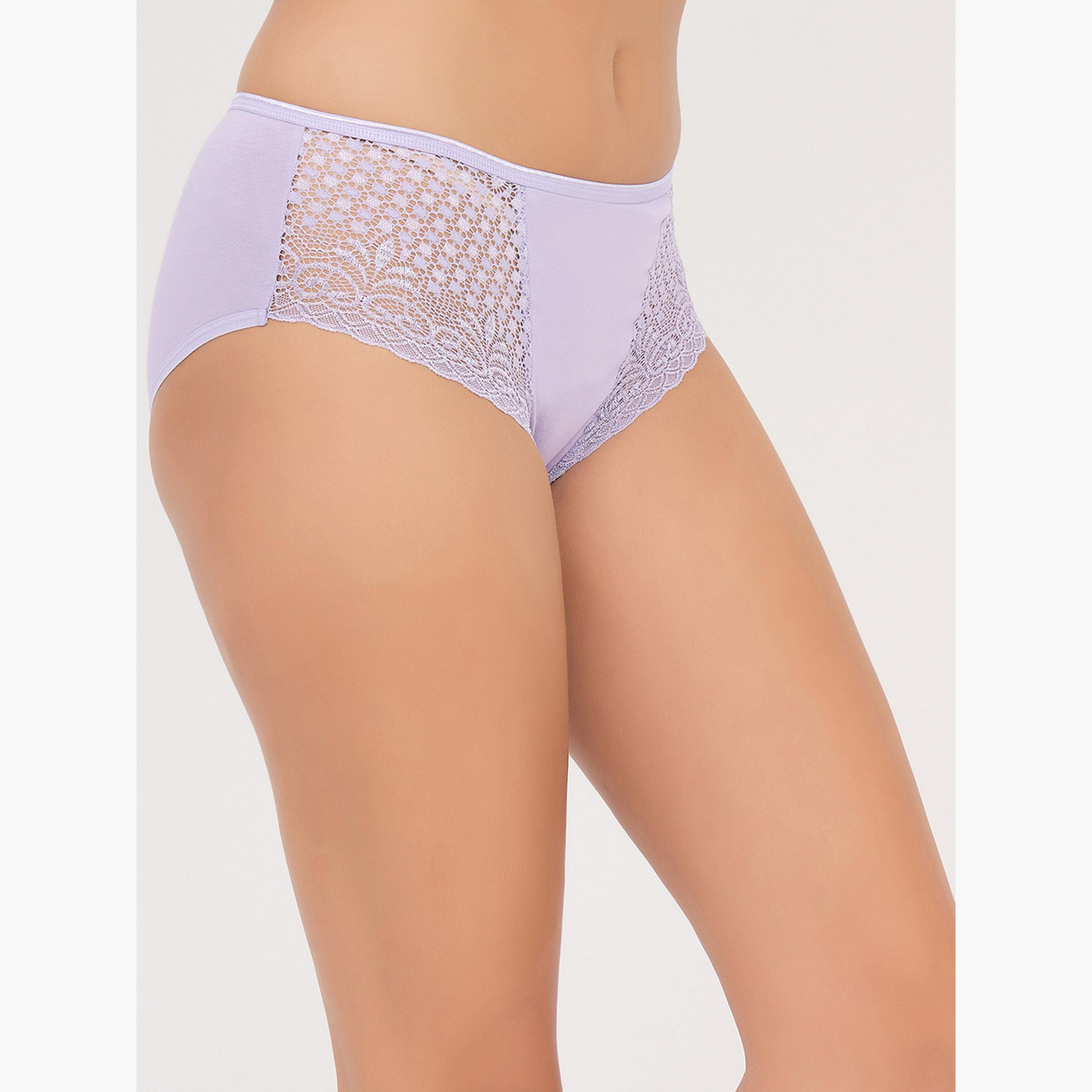 طقم سراويل داخلية هيبستر بتفاصيل دانتيل من 3 قطع-women-clothing-lingerie-panties-image-6