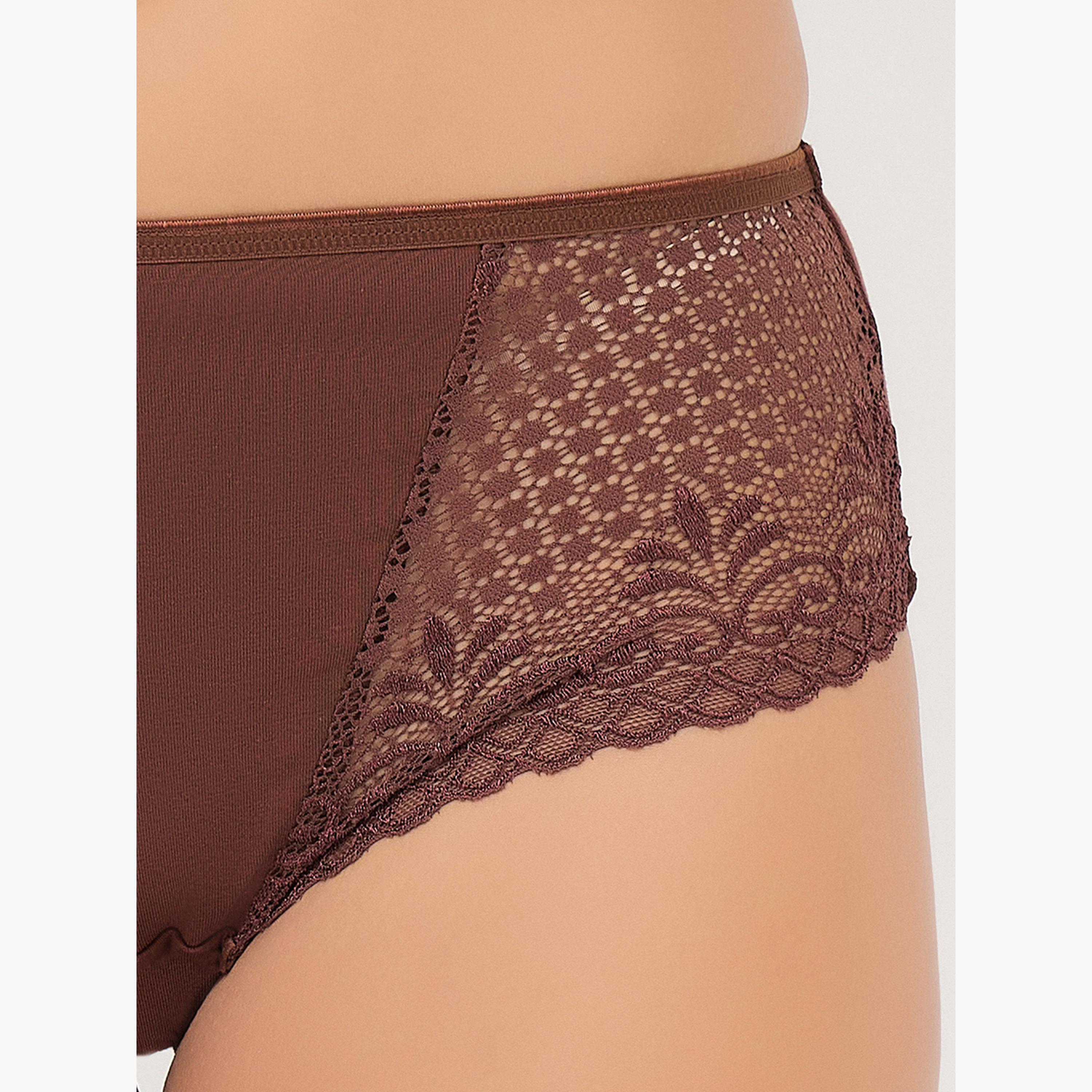 طقم سراويل داخلية هيبستر بتفاصيل دانتيل من 3 قطع-women-clothing-lingerie-panties-image-3