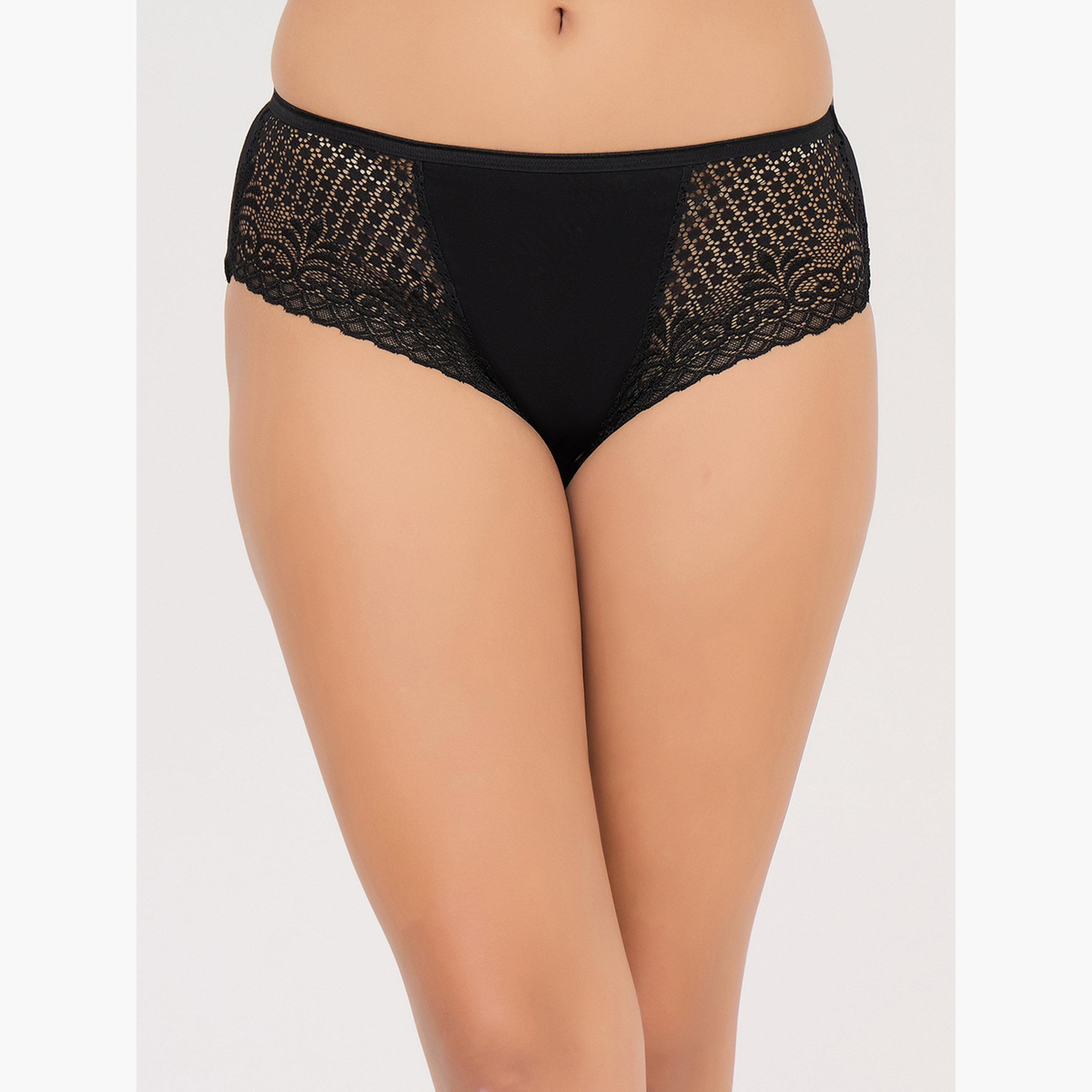 طقم سراويل داخلية هيبستر بتفاصيل دانتيل من 3 قطع-women-clothing-lingerie-panties-image-4