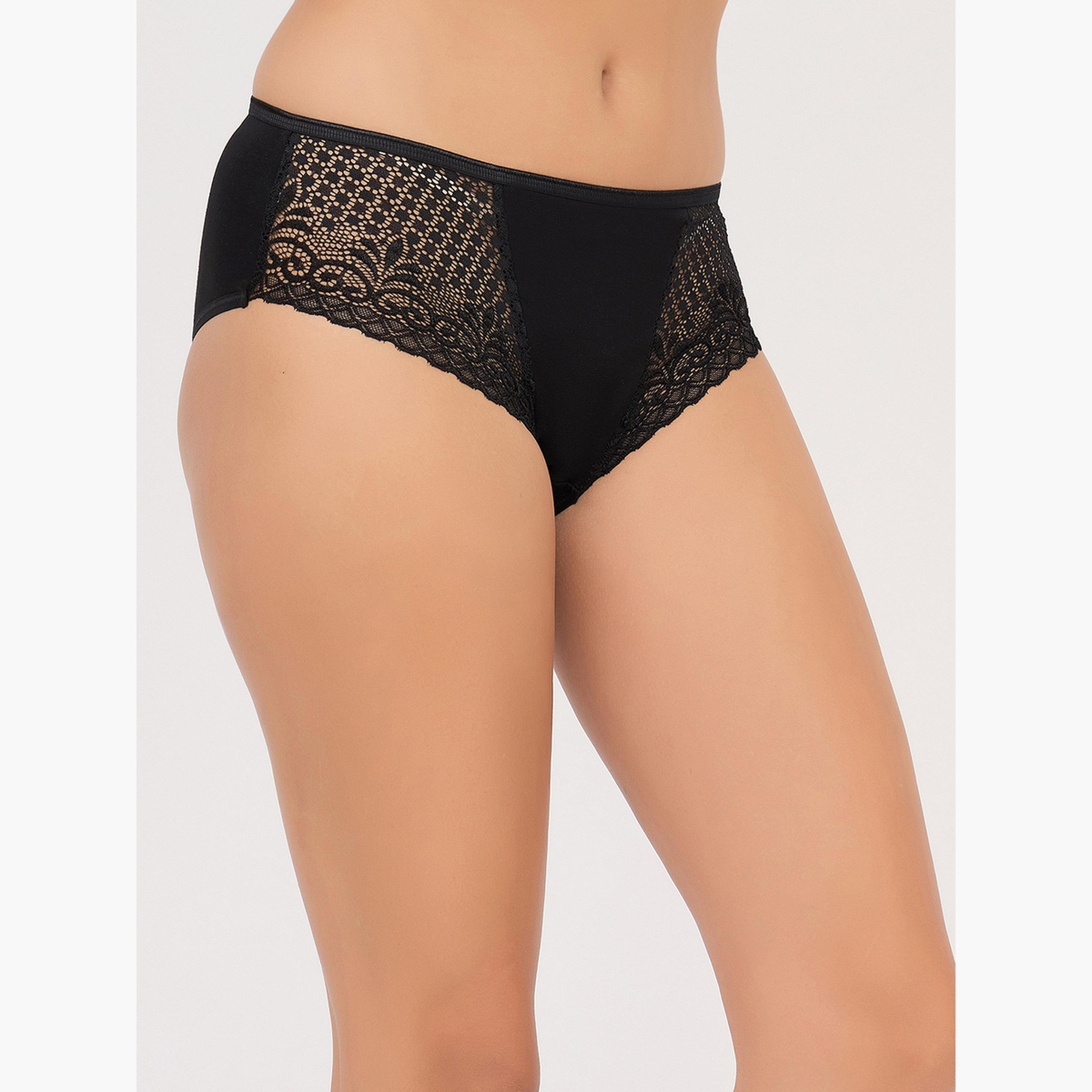 طقم سراويل داخلية هيبستر بتفاصيل دانتيل من 3 قطع-women-clothing-lingerie-panties-image-5