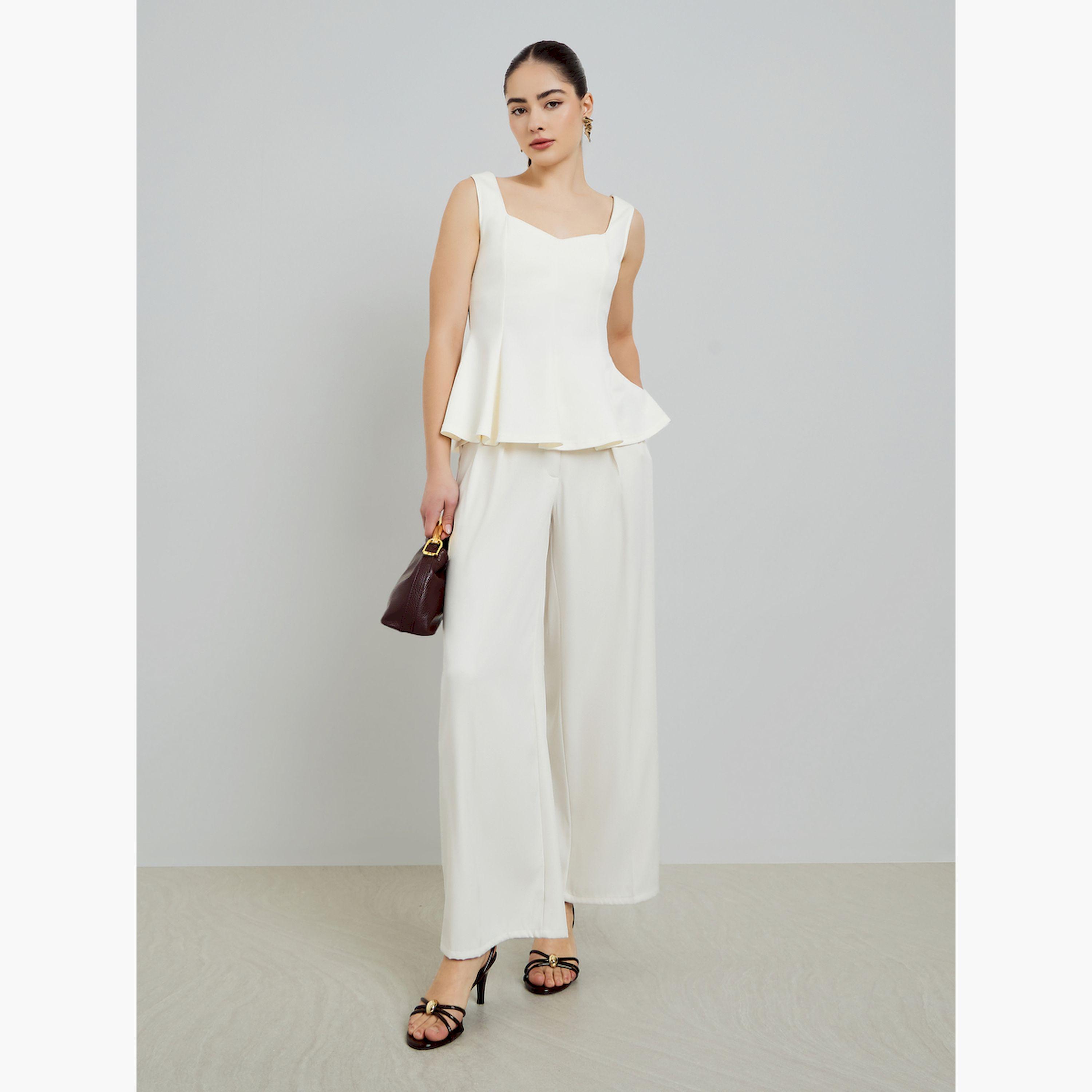 Styli Off White Sleeveless Peplum Top-women-clothing-shirtsandblouses-blouses-image-2