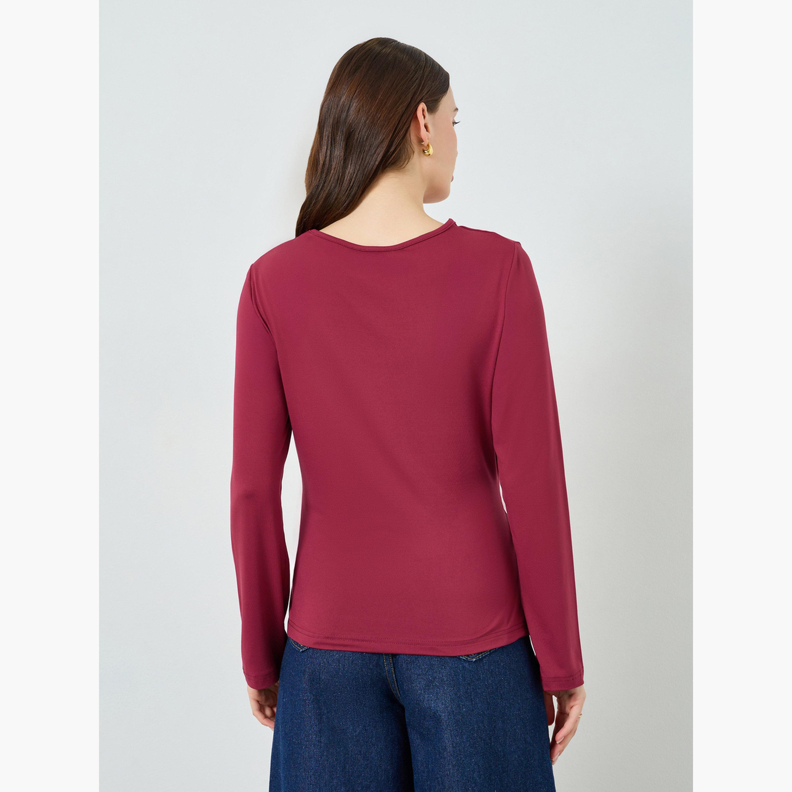 بلوزة لف برباط وأكمام طويلة-women-clothing-shirtsandblouses-blouses-image-4