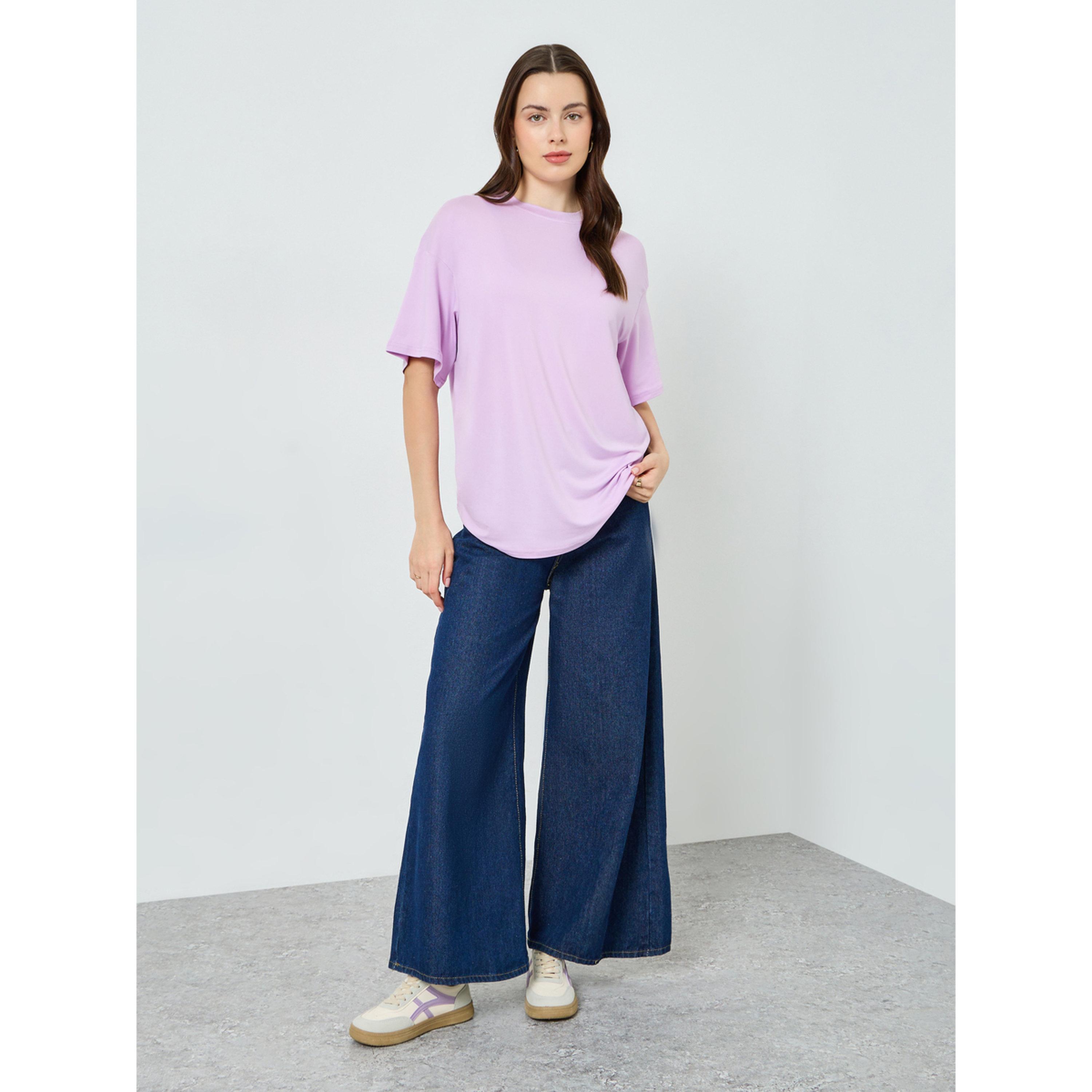 Styli Women Purple Oversized T-Shirt-women-clothing-tshirts-image-2