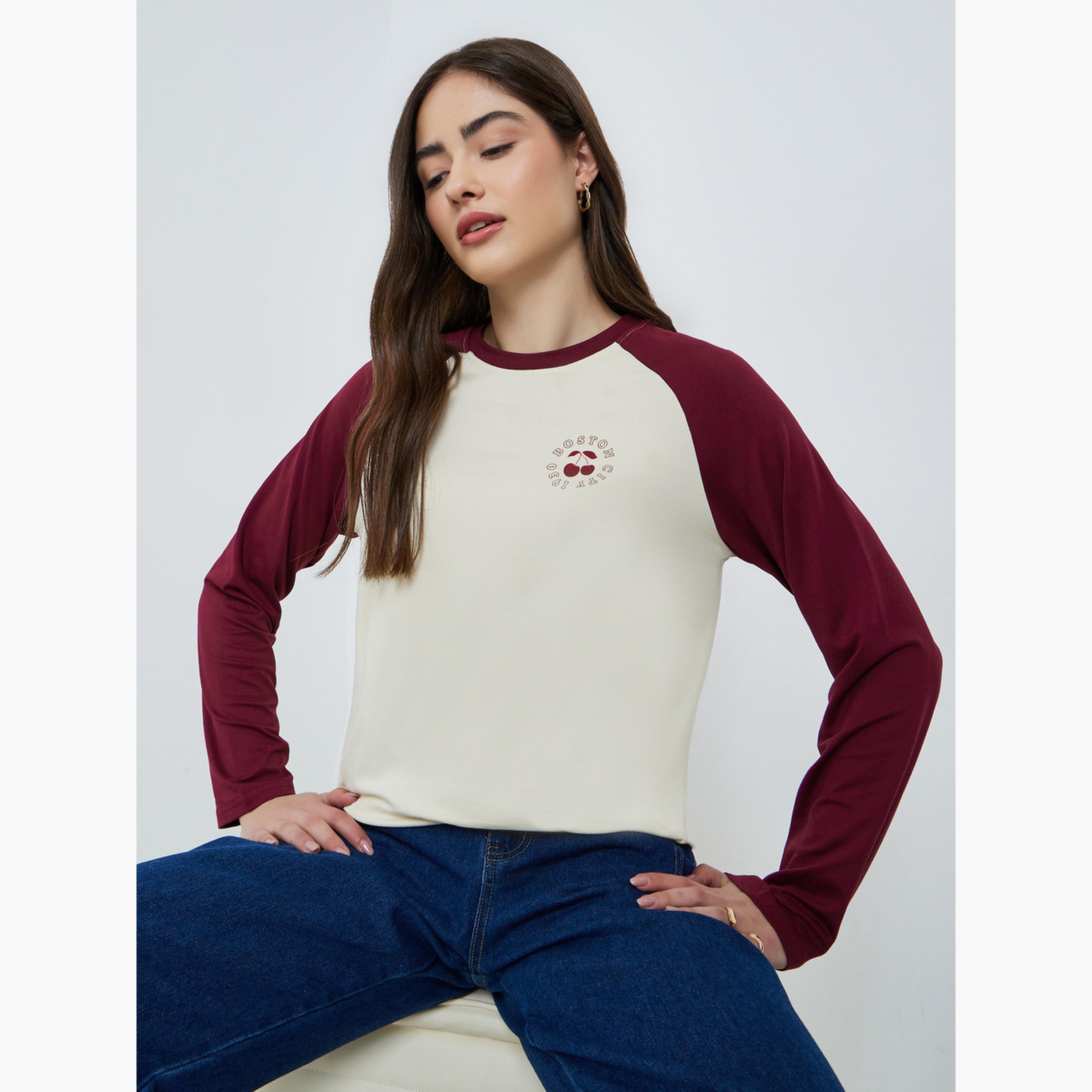 Styli Women Color Block Raglan Sleeve T-Shirt-women-clothing-tshirts-image-3