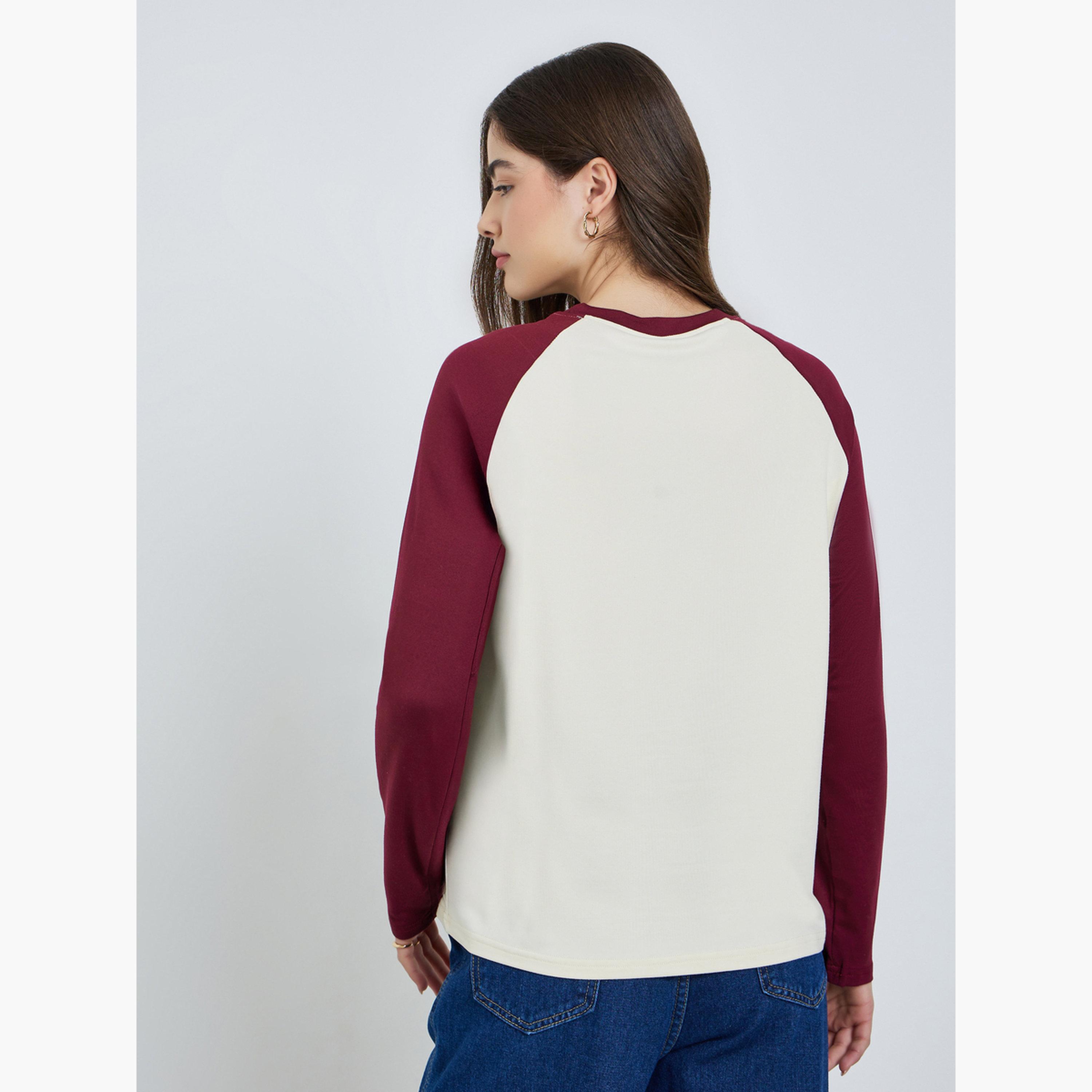 Styli Women Color Block Raglan Sleeve T-Shirt-women-clothing-tshirts-image-5
