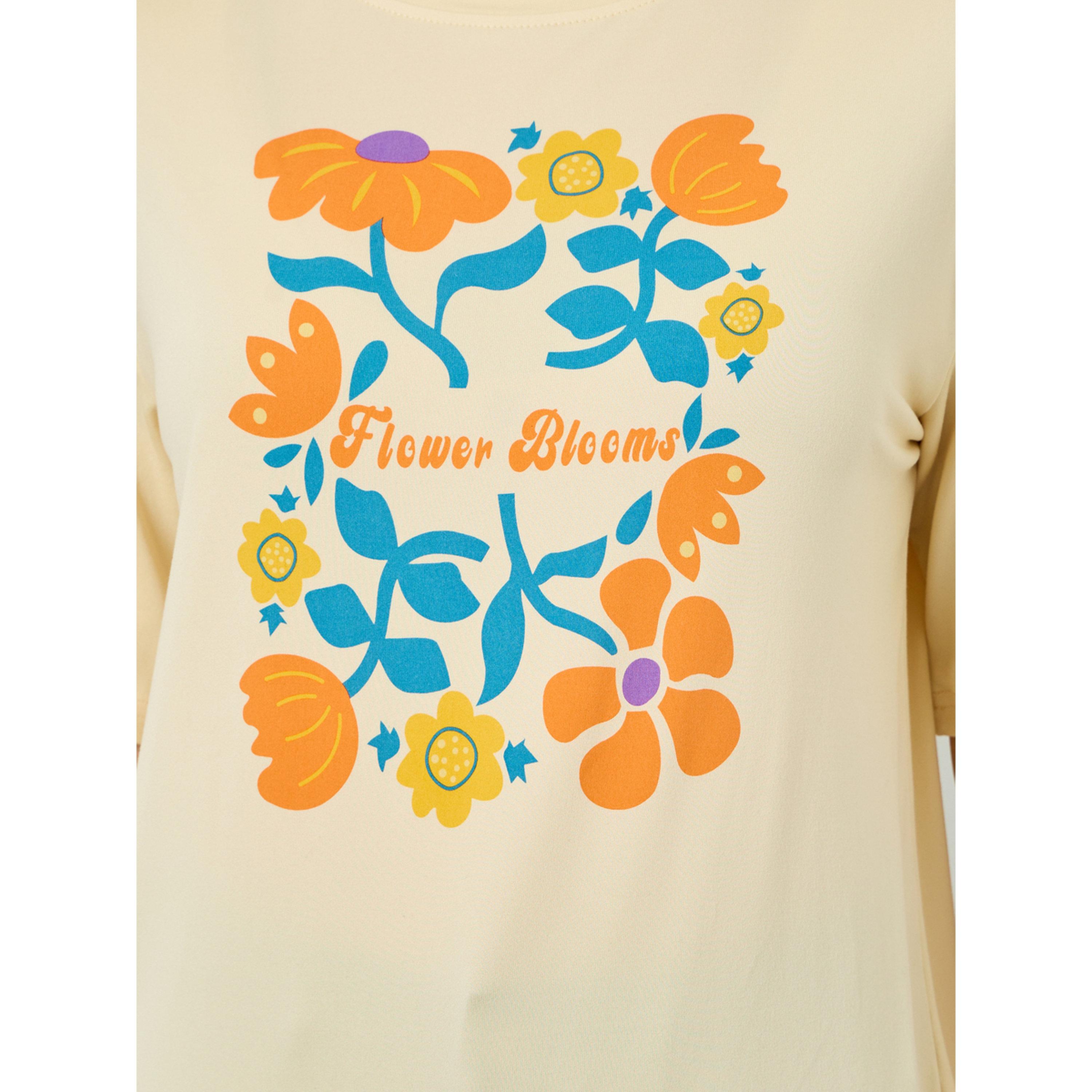Styli Women Beige Floral Graphic Oversized T-Shirt-women-clothing-tshirts-image-3