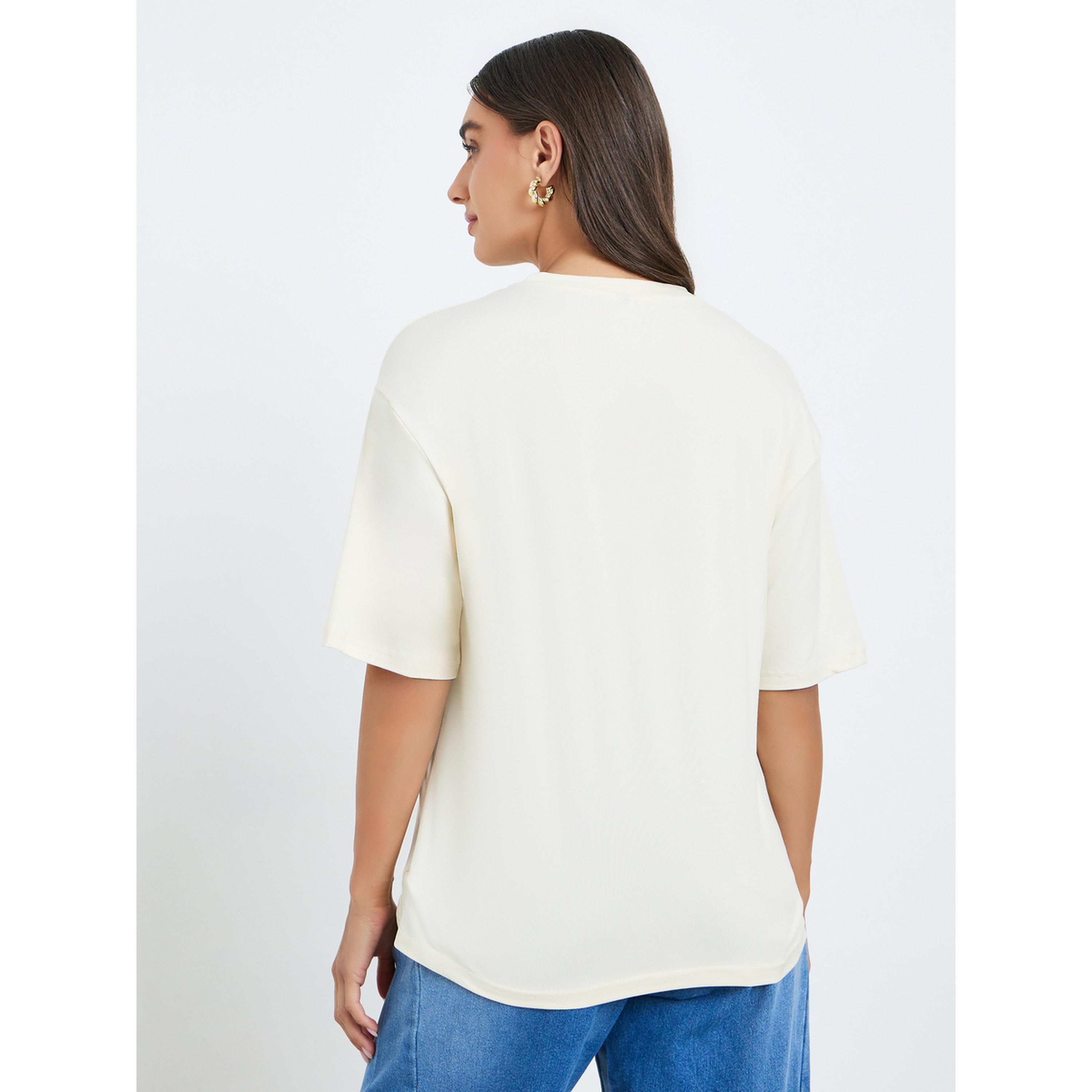 Styli Women Beige Graphic Butterfly T-Shirt-women-clothing-tshirts-image-5