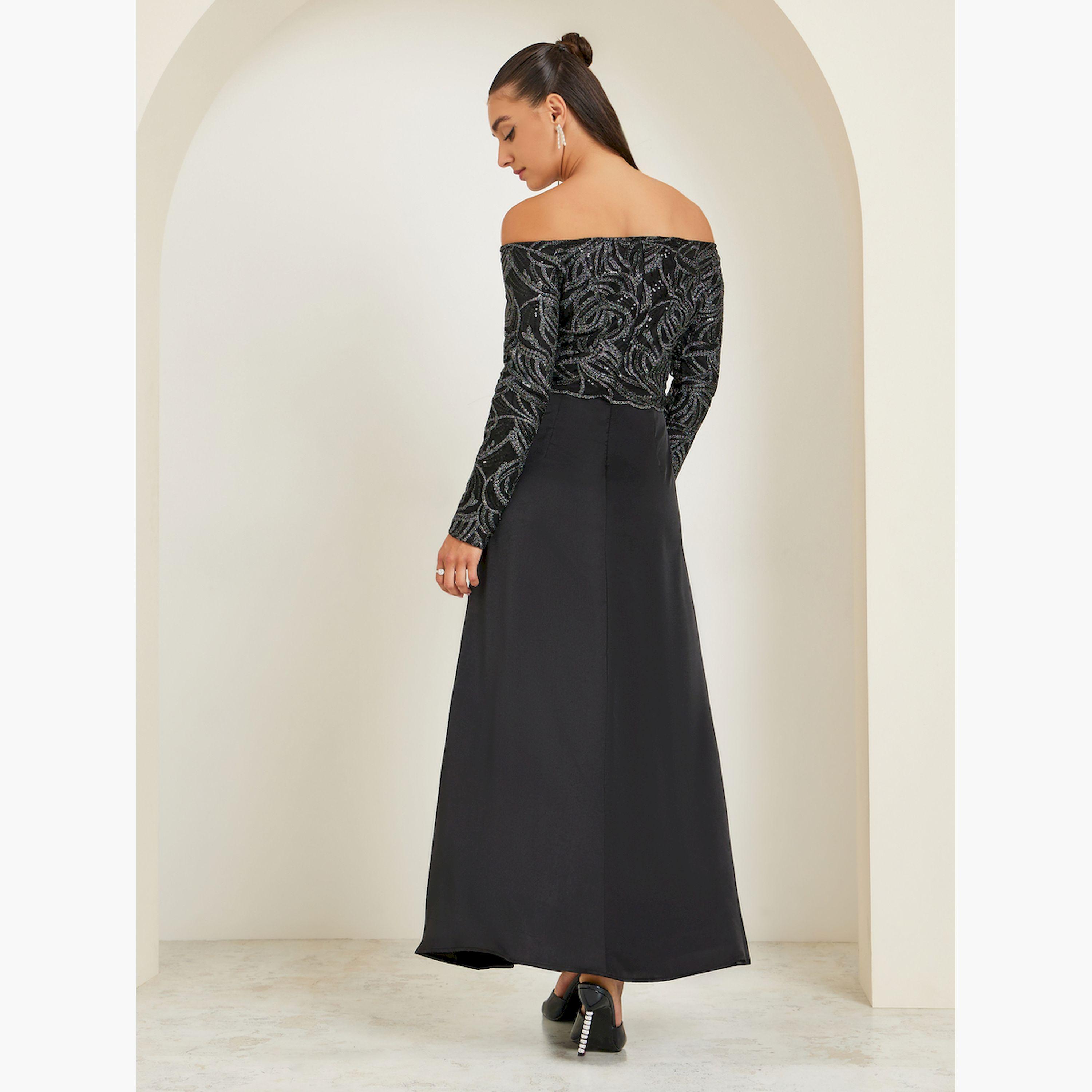 Styli Women Off Shoulder Embellished Maxi Party Dress-women-clothing-dresses-image-4