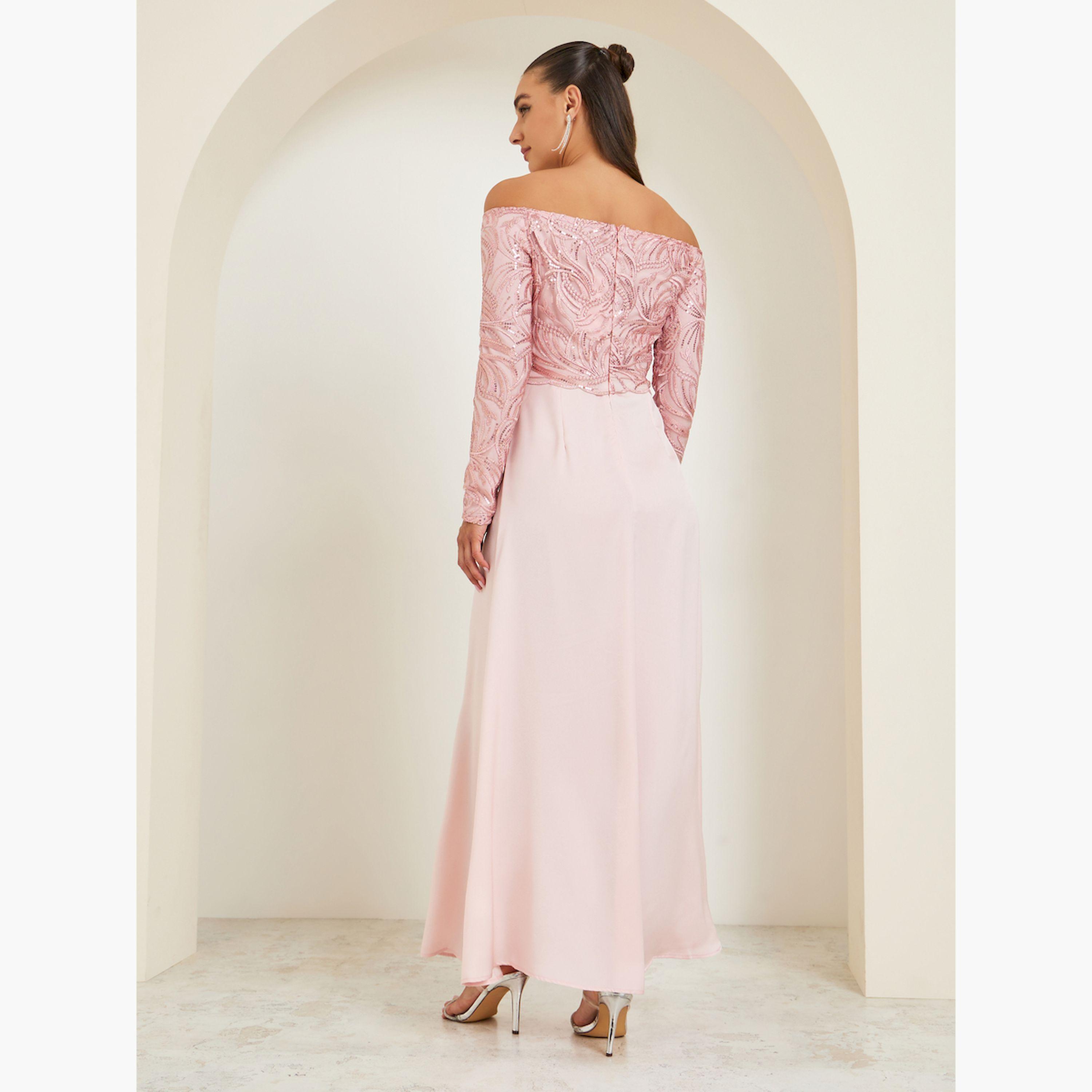Styli Women Off Shoulder Embellished Maxi Party Dress-women-clothing-dresses-image-4