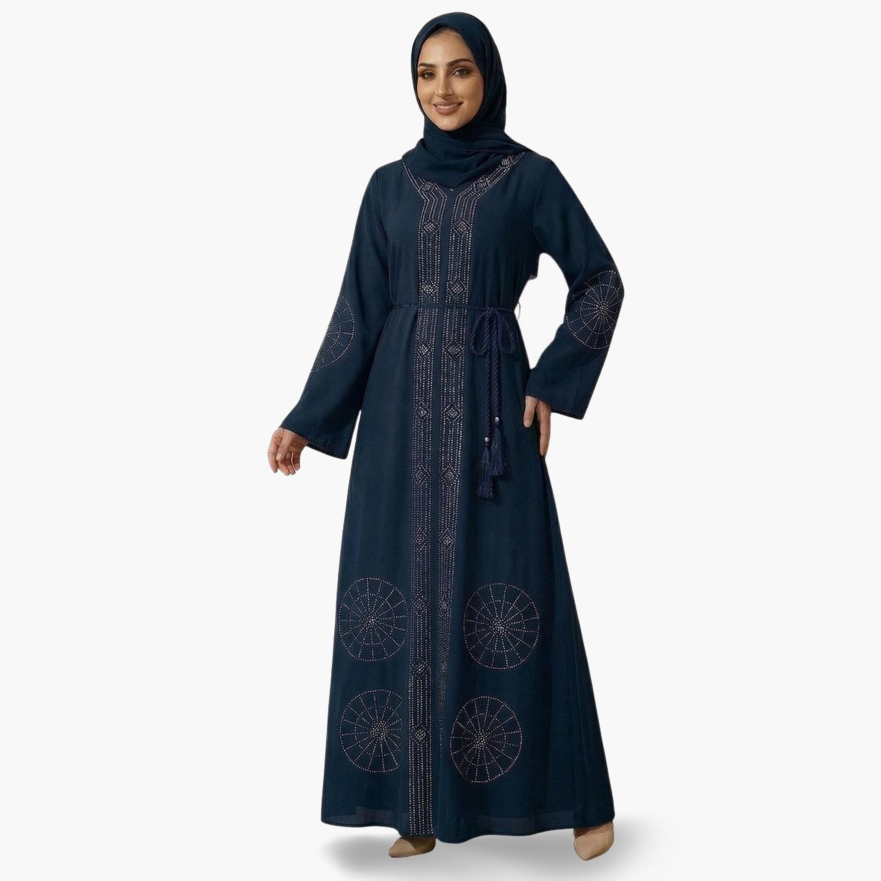 عباية مزينة مع حجاب-women-arabicclothing-abayas-image-1
