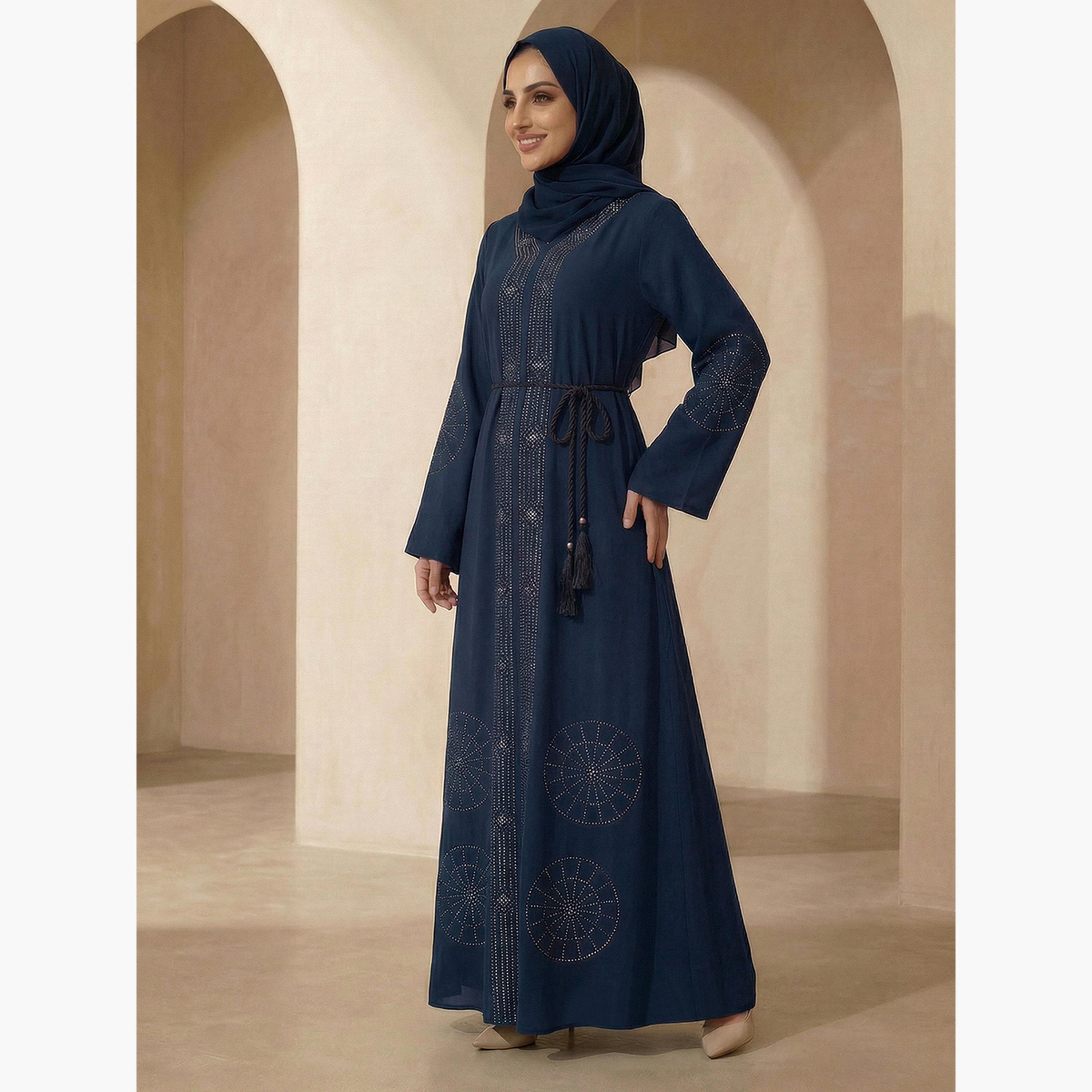 عباية مزينة مع حجاب-women-arabicclothing-abayas-image-2