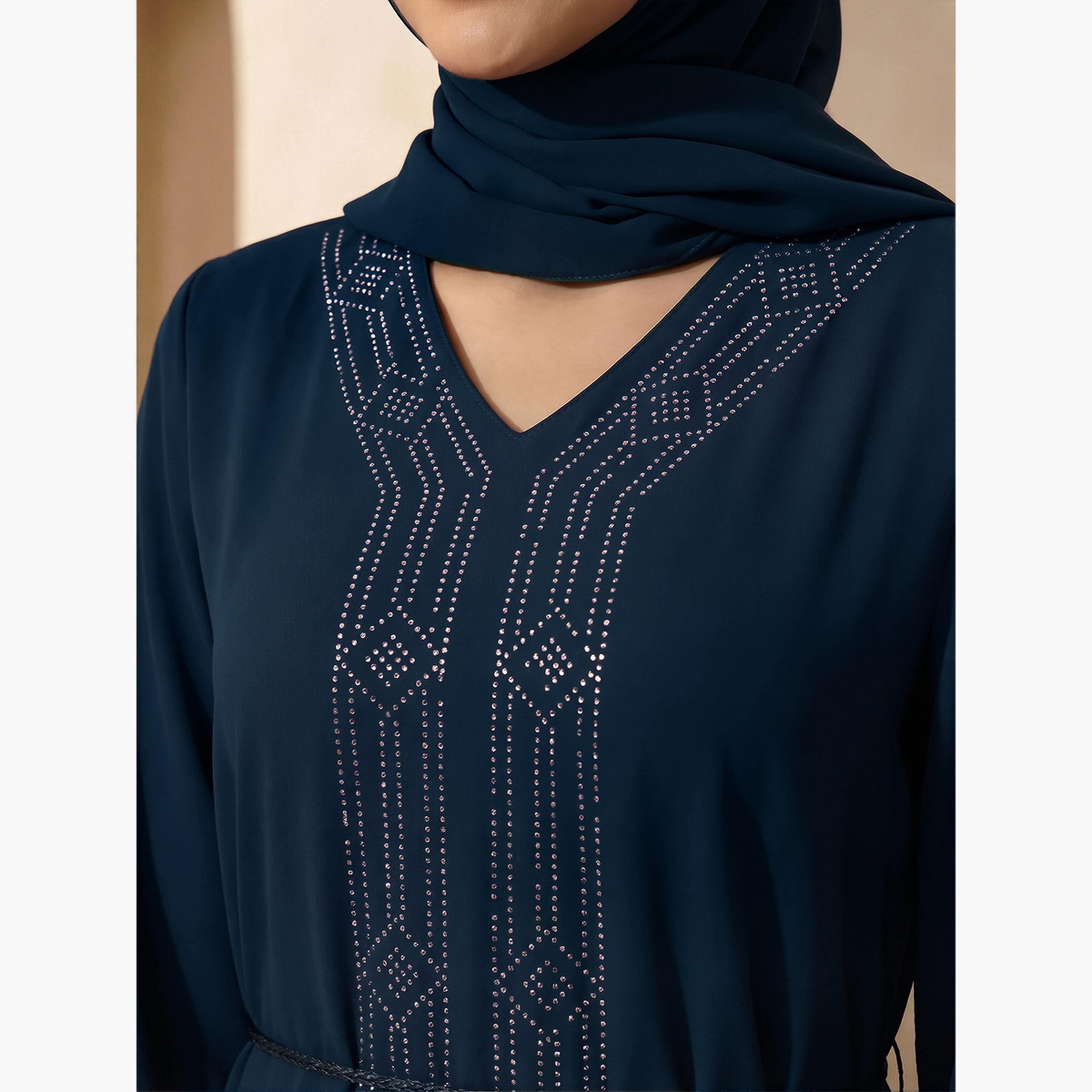 عباية مزينة مع حجاب-women-arabicclothing-abayas-image-5