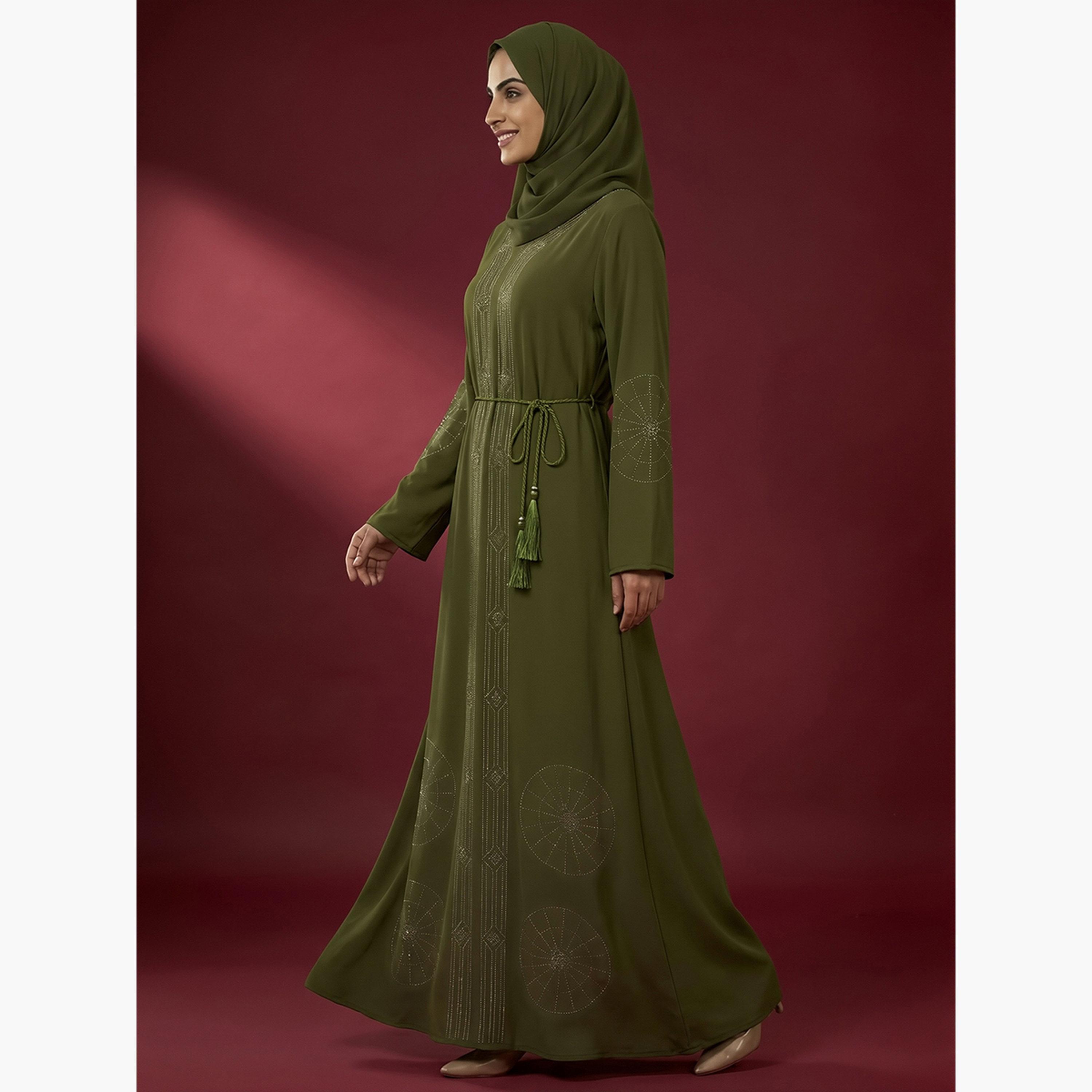 عباية مزينة مع حجاب-women-arabicclothing-abayas-image-2