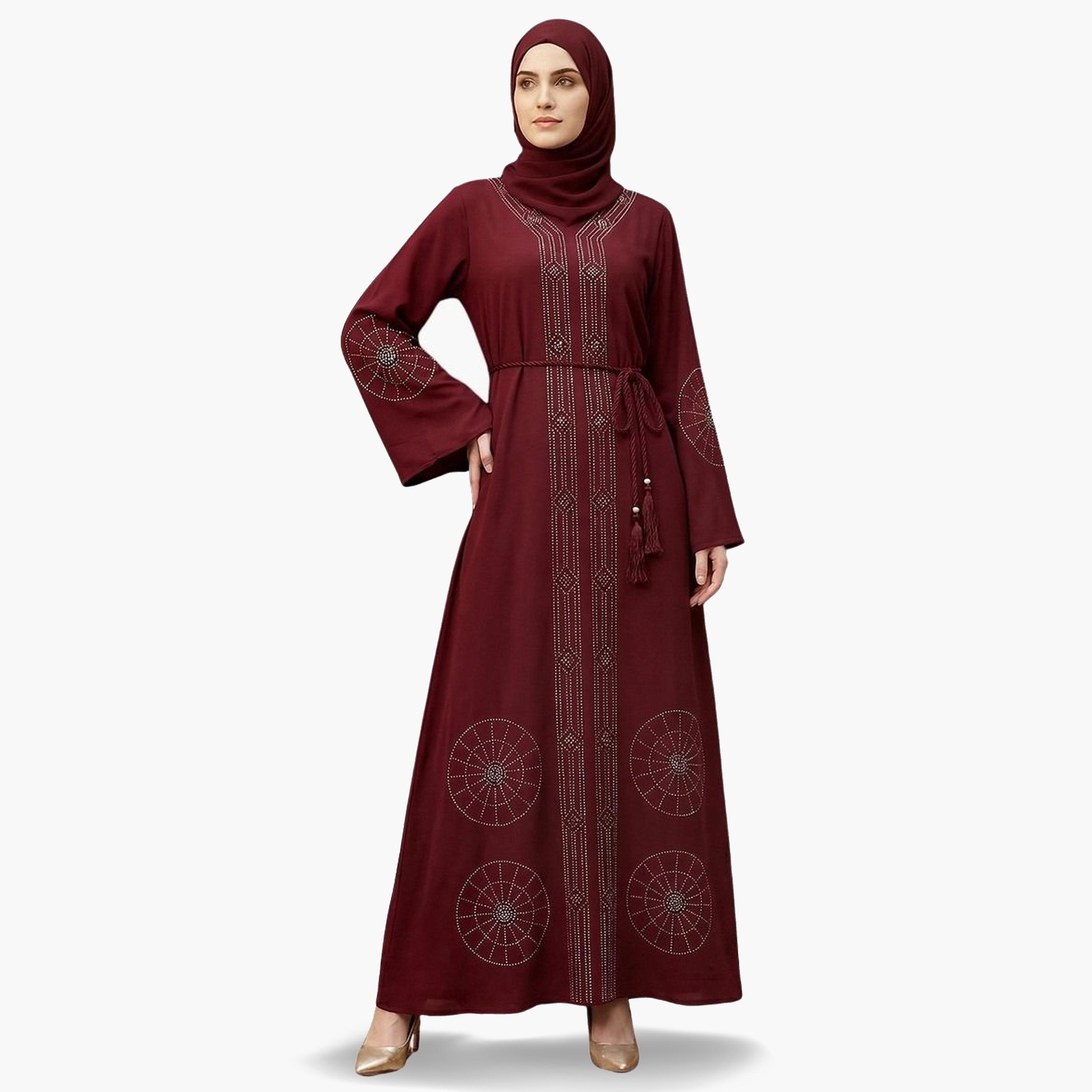 عباية مزينة مع حجاب-women-arabicclothing-abayas-image-1