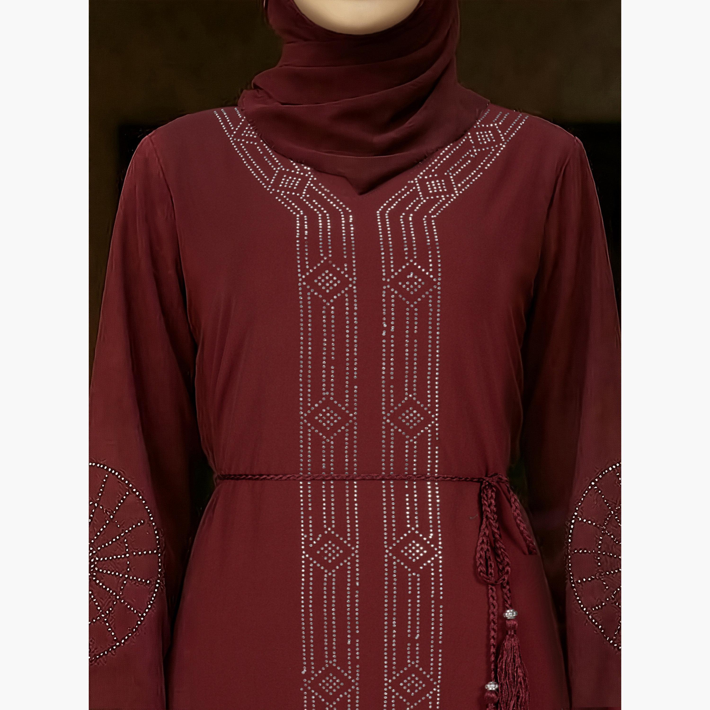 عباية مزينة مع حجاب-women-arabicclothing-abayas-image-5