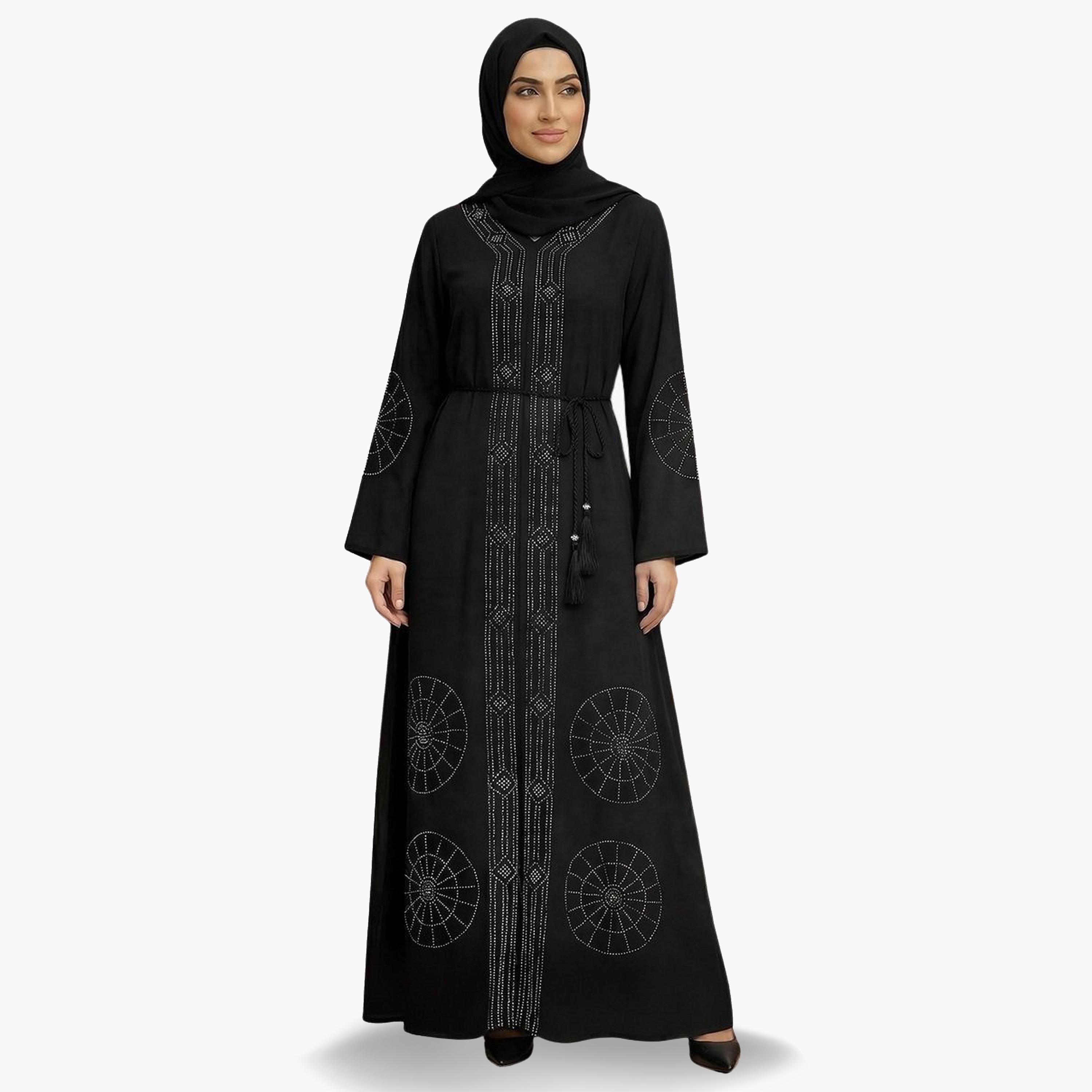 عباية مزينة مع حجاب-women-arabicclothing-abayas-image-1